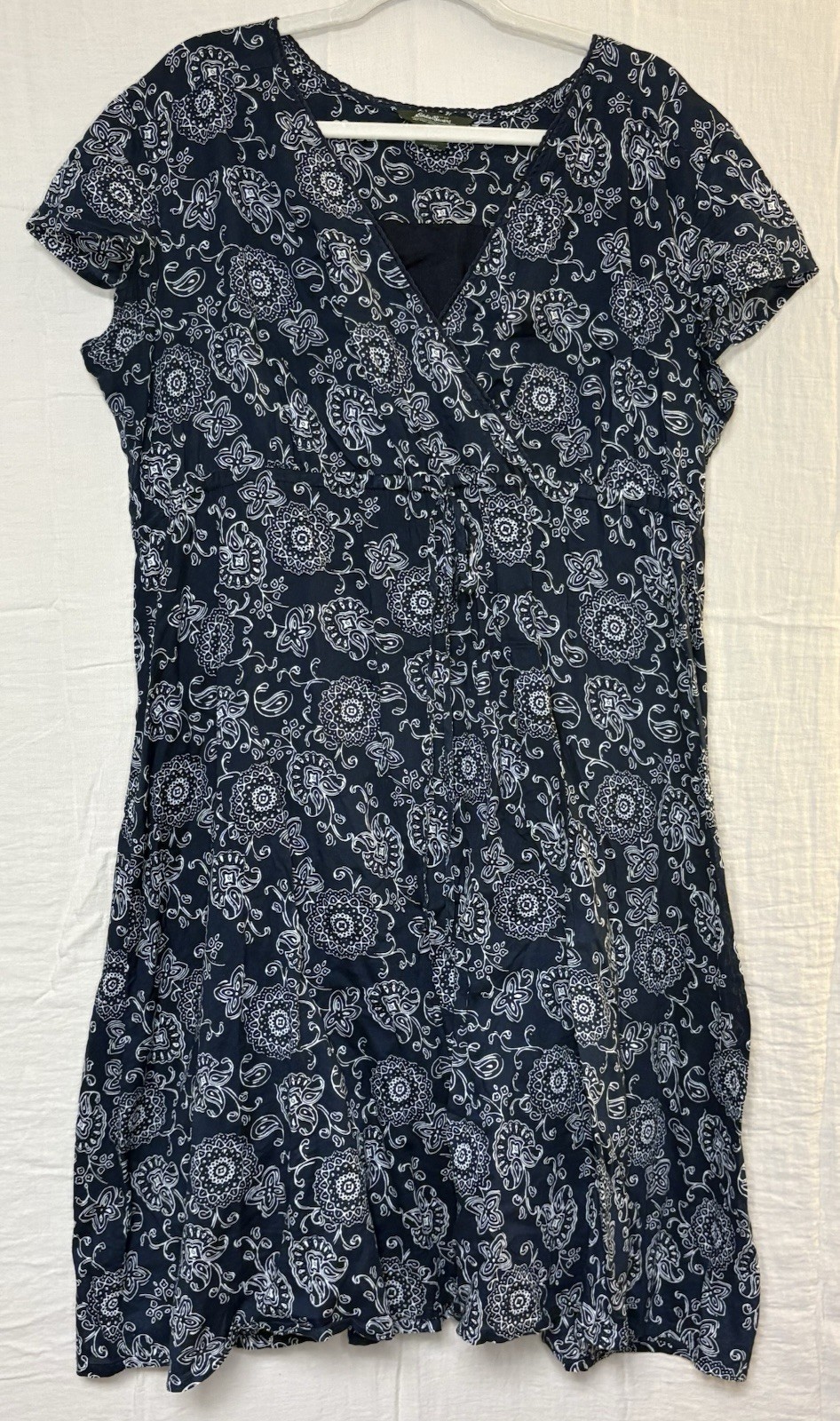 Women’s Eddie Bauer Faux Wrap Cap Sleeve Dress XXL
