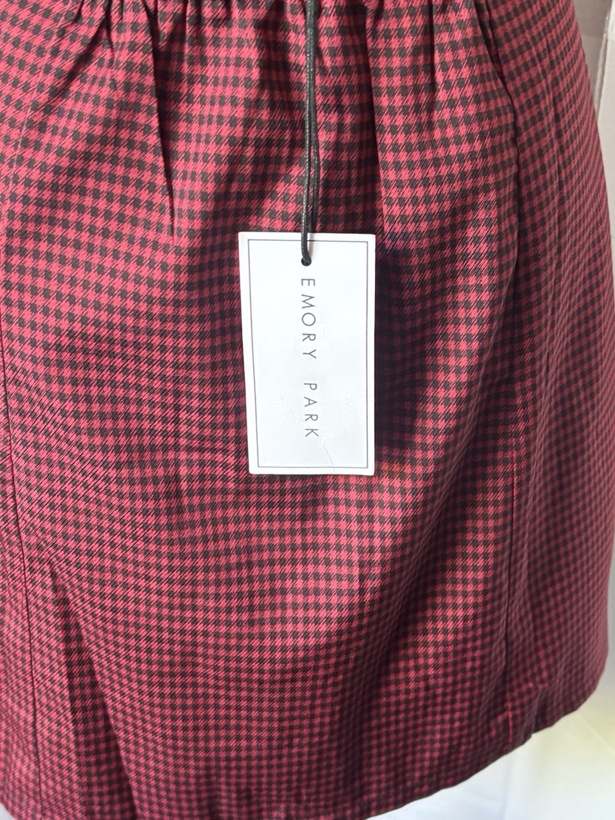 Emory Park VNeck Halter Short Mini Checkered Backless dress Womens MED NEW Y2k