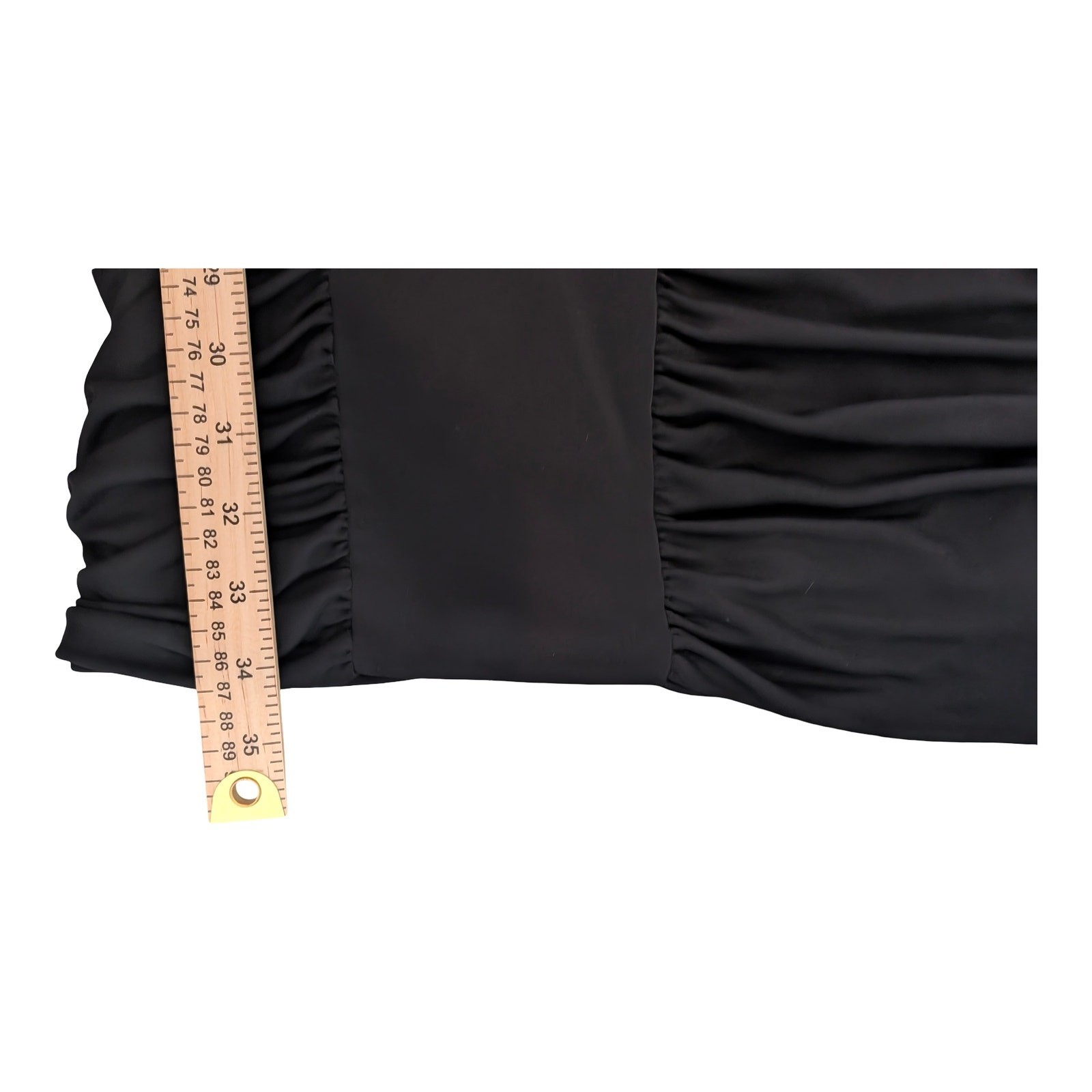 BCBGMAXAZRIA Janeeva Ruched Bodycon Dress Black Long Sleeve Size M Stretch