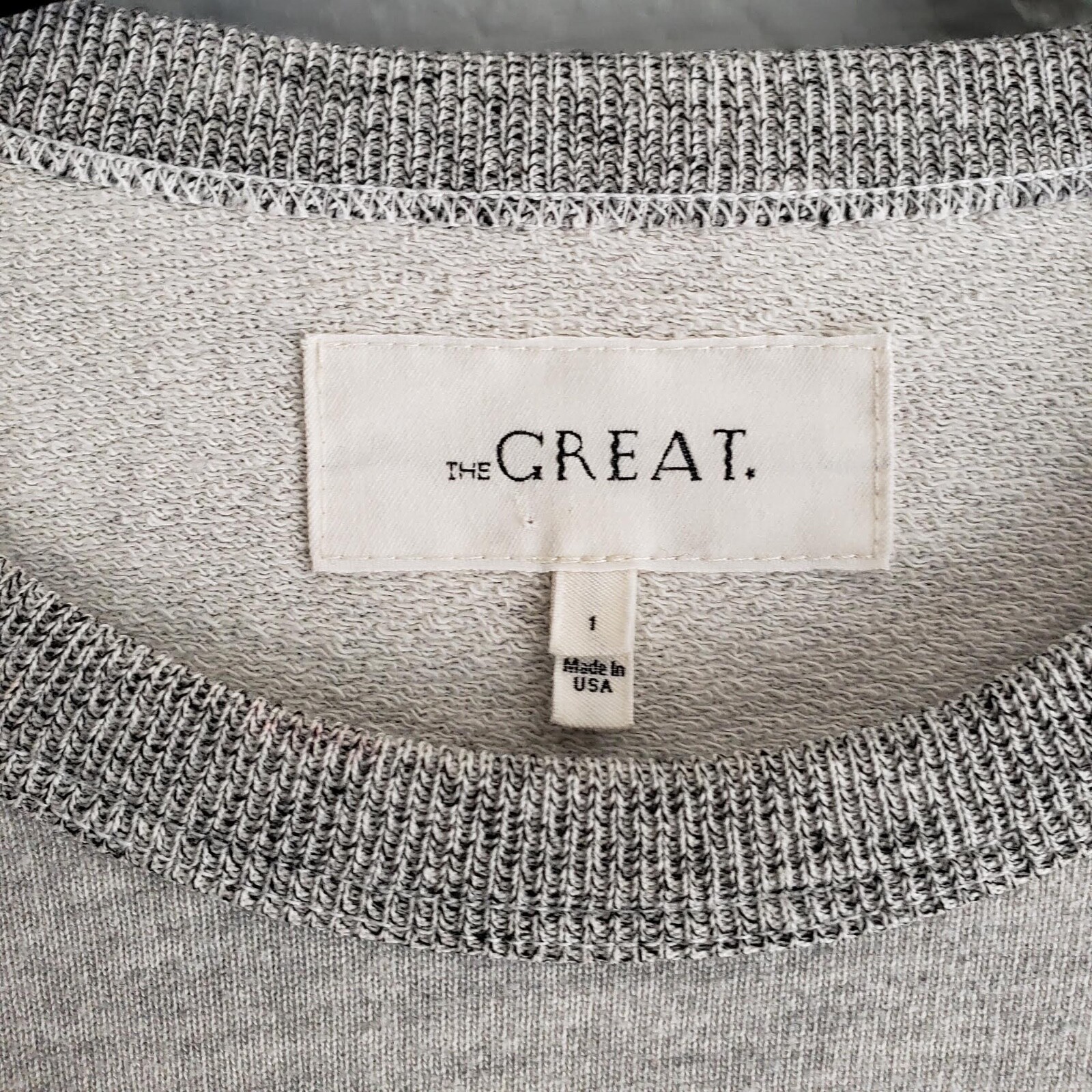 The Great Dress Size 1/S Heather Gray Crew Neck Long Sleeve Cotton Pullover Midi