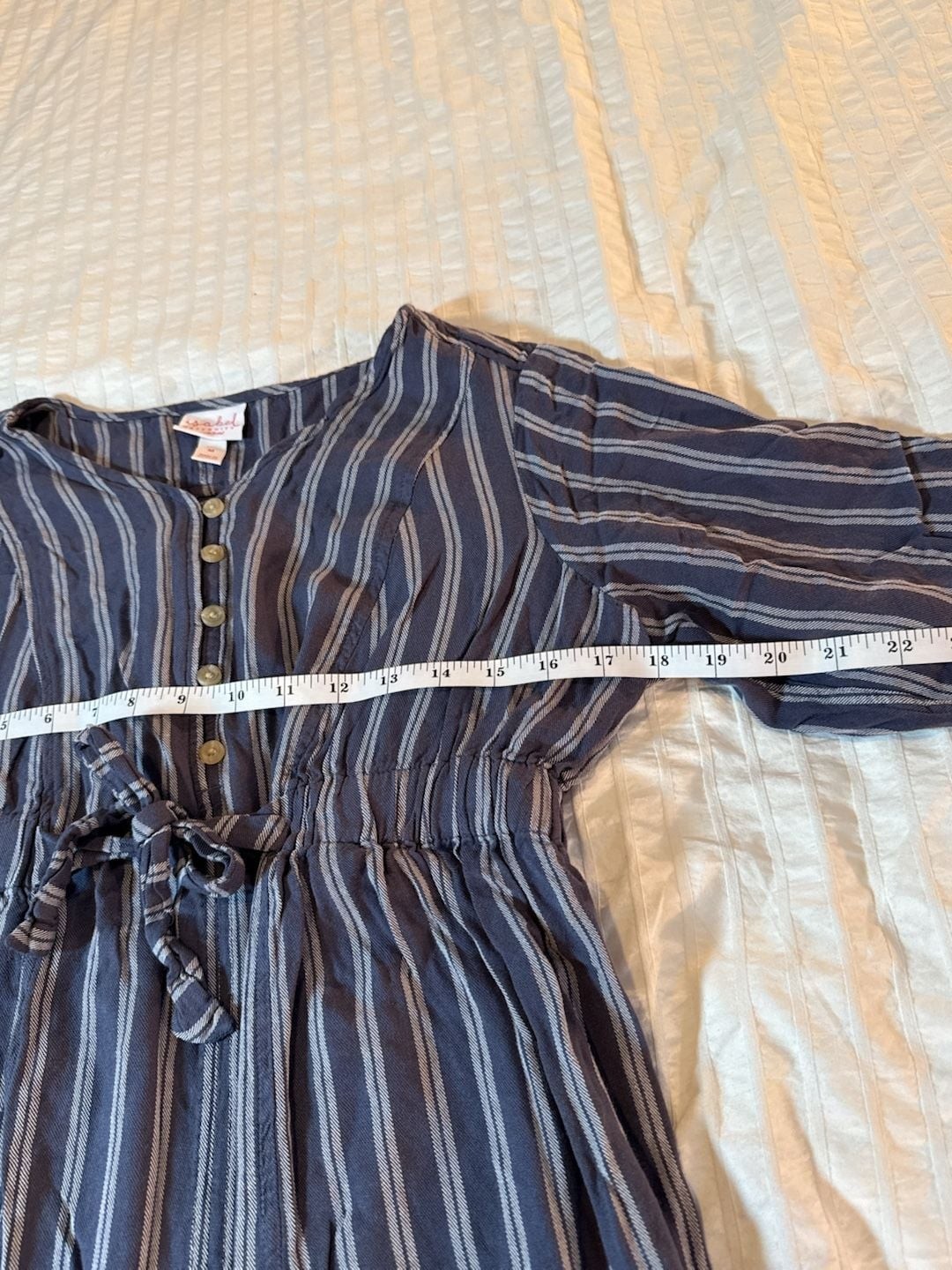 M Isabel Maternity by Ingrid & Isabel Blue and White Striped Button-Front Dress