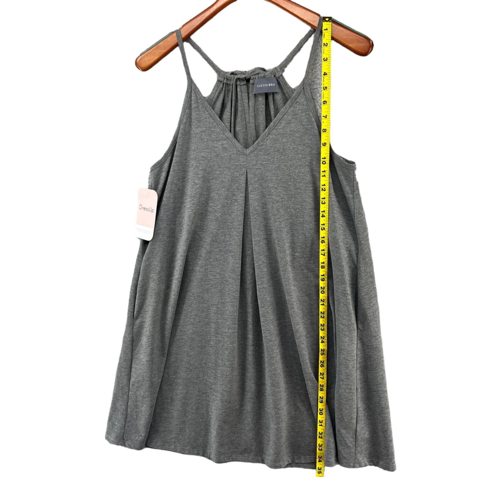 Hudson Gray Mini Dress Solid Grey Sleeveless Cotton Stretch Size M