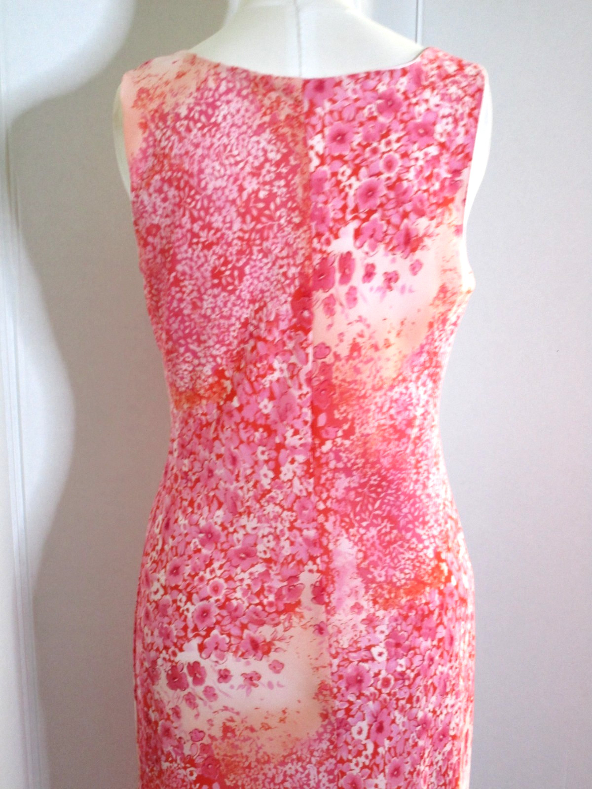 Vintage Y2K Studio Y Pink Floral Maxi Dress Bias Cut V-Neck Sz 13/14