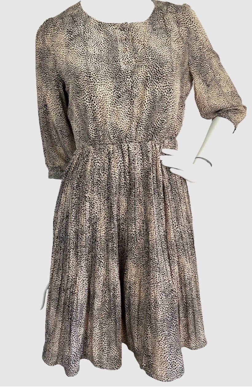 Ermis Animal Print Indie Mob Wife Dress Size Medium Rock Half Balloon Sleeve EUC