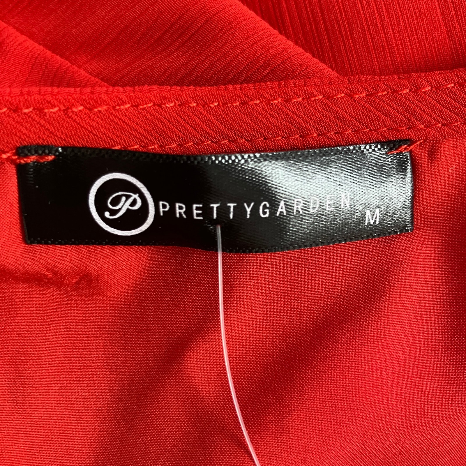 Prettygarden Women’s Midriff Cutoff Mini Dress Size M Red Smocked Waist NWT