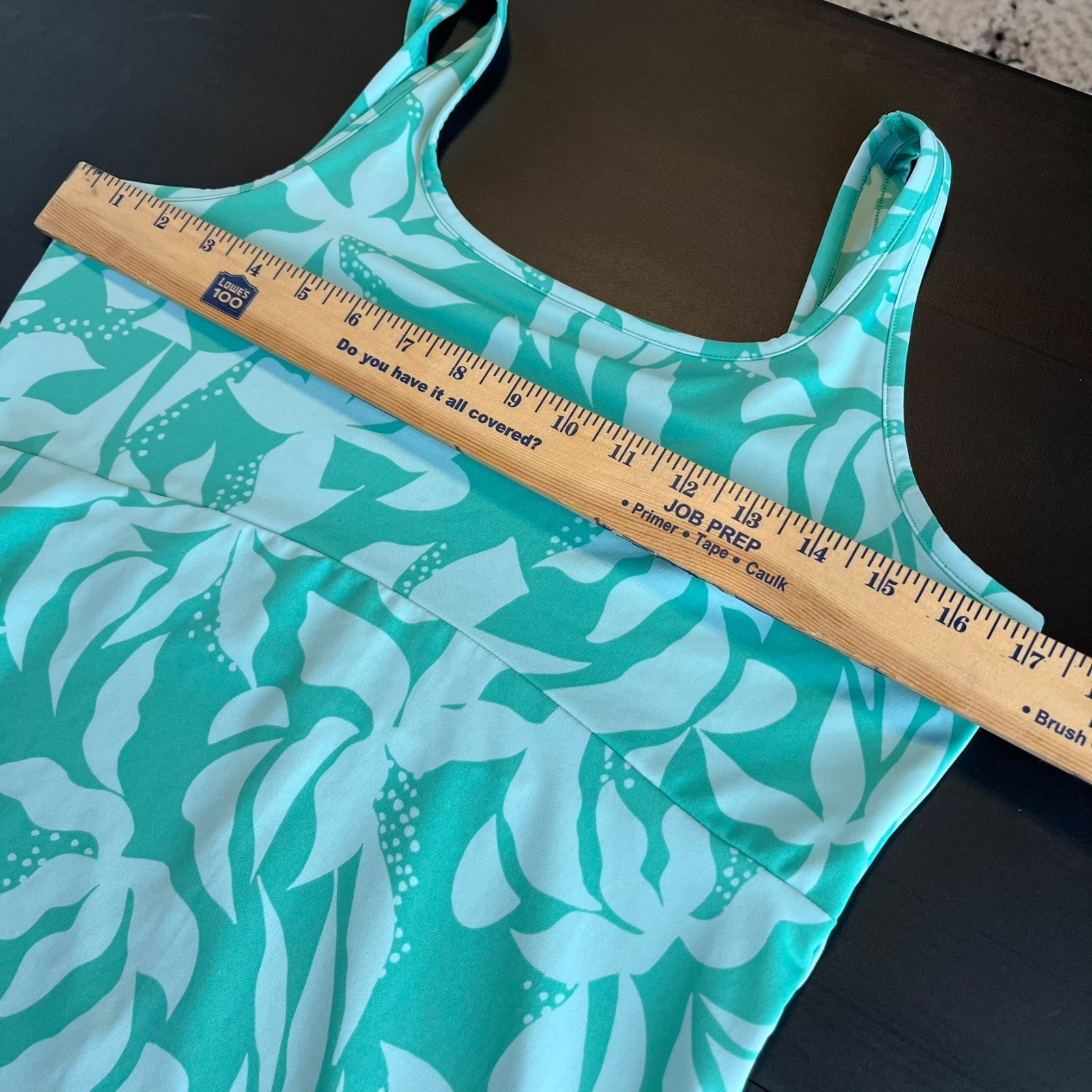 Columbia PFG Dress Medium Freezer III Teal Green Tropical Palm Leaf Fishing EUC!