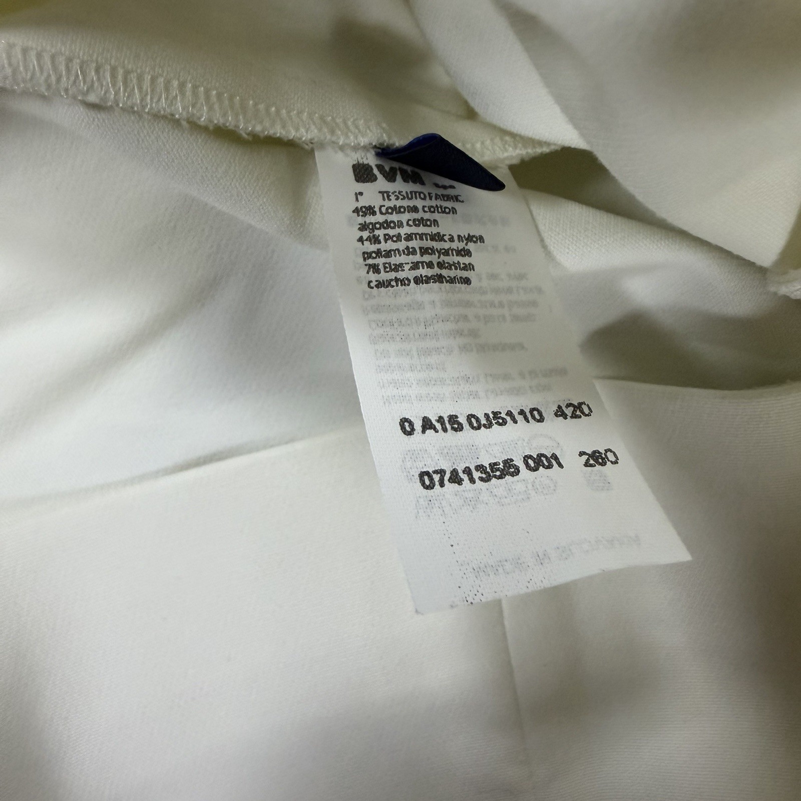 Blue Les Copains Dress IT 38 US 2 White Luxury Cotton Polyamide Stretch