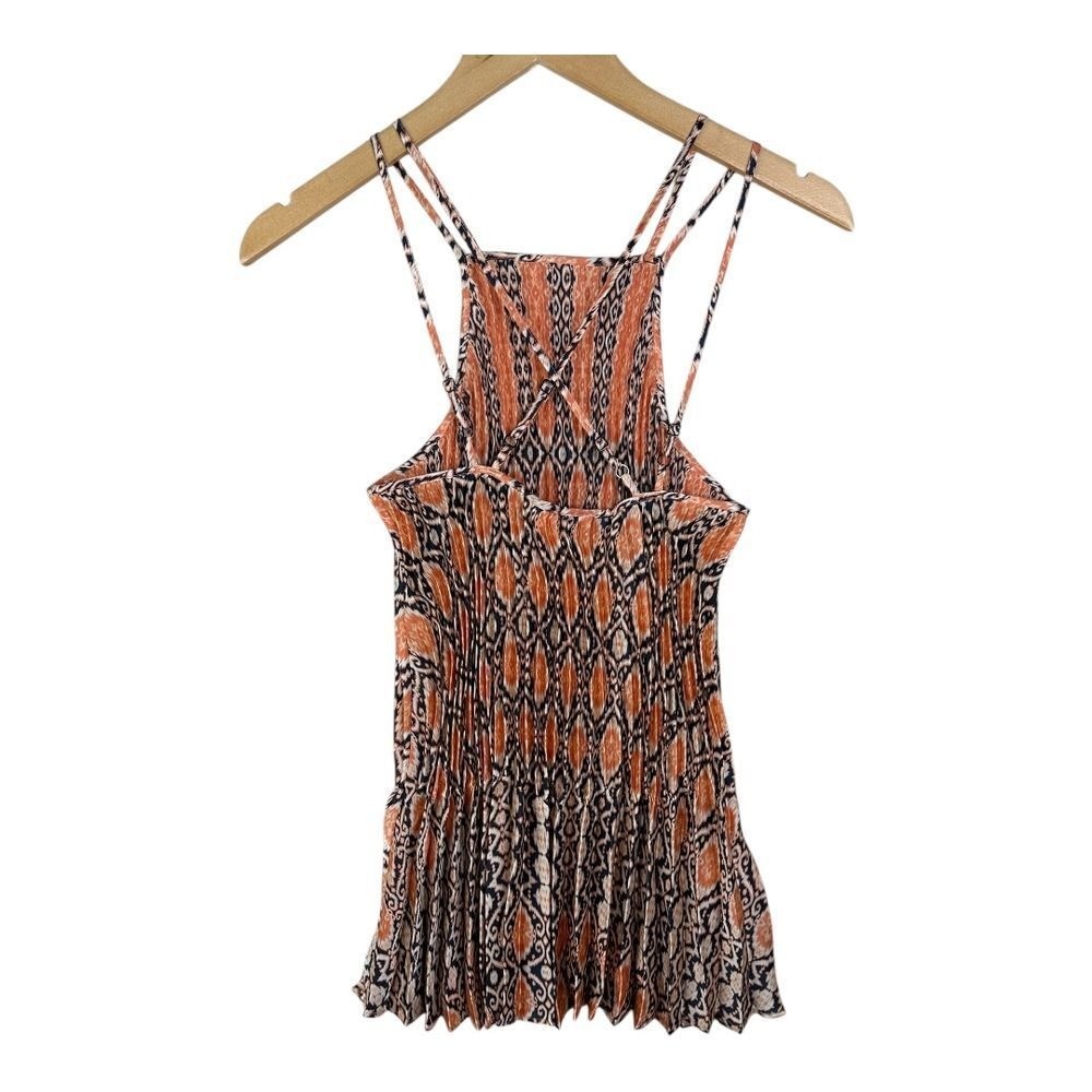 BCBGeneration Geometric Pleated Mini Dress Size Small Orange