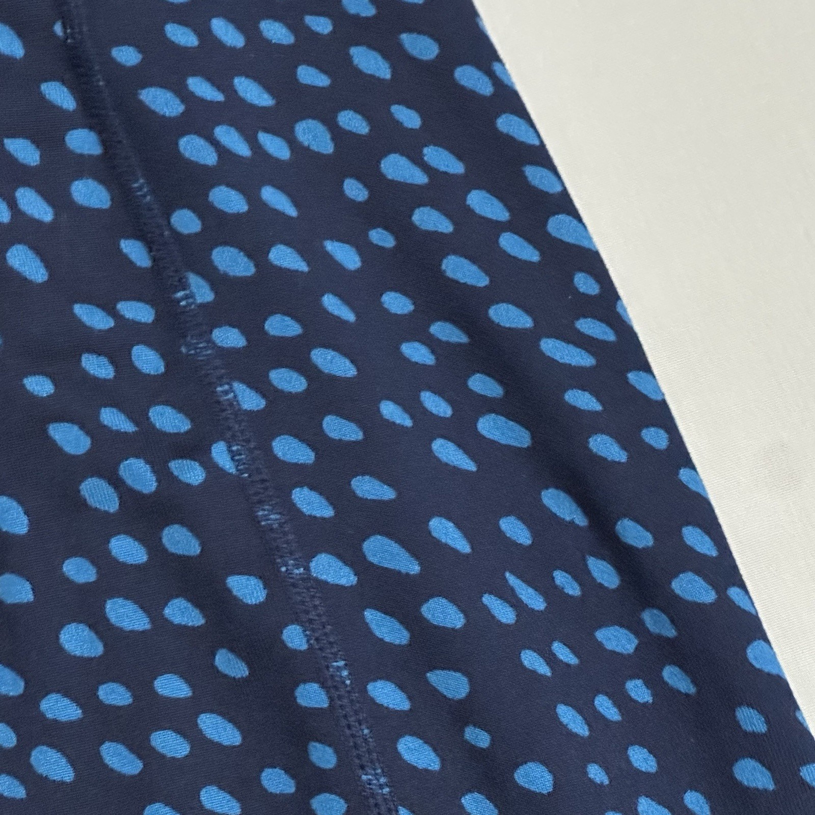 Title Nine Alpha Racerback Dress Womens XS Blue Batik Dot Sleeveless Zip Pocket