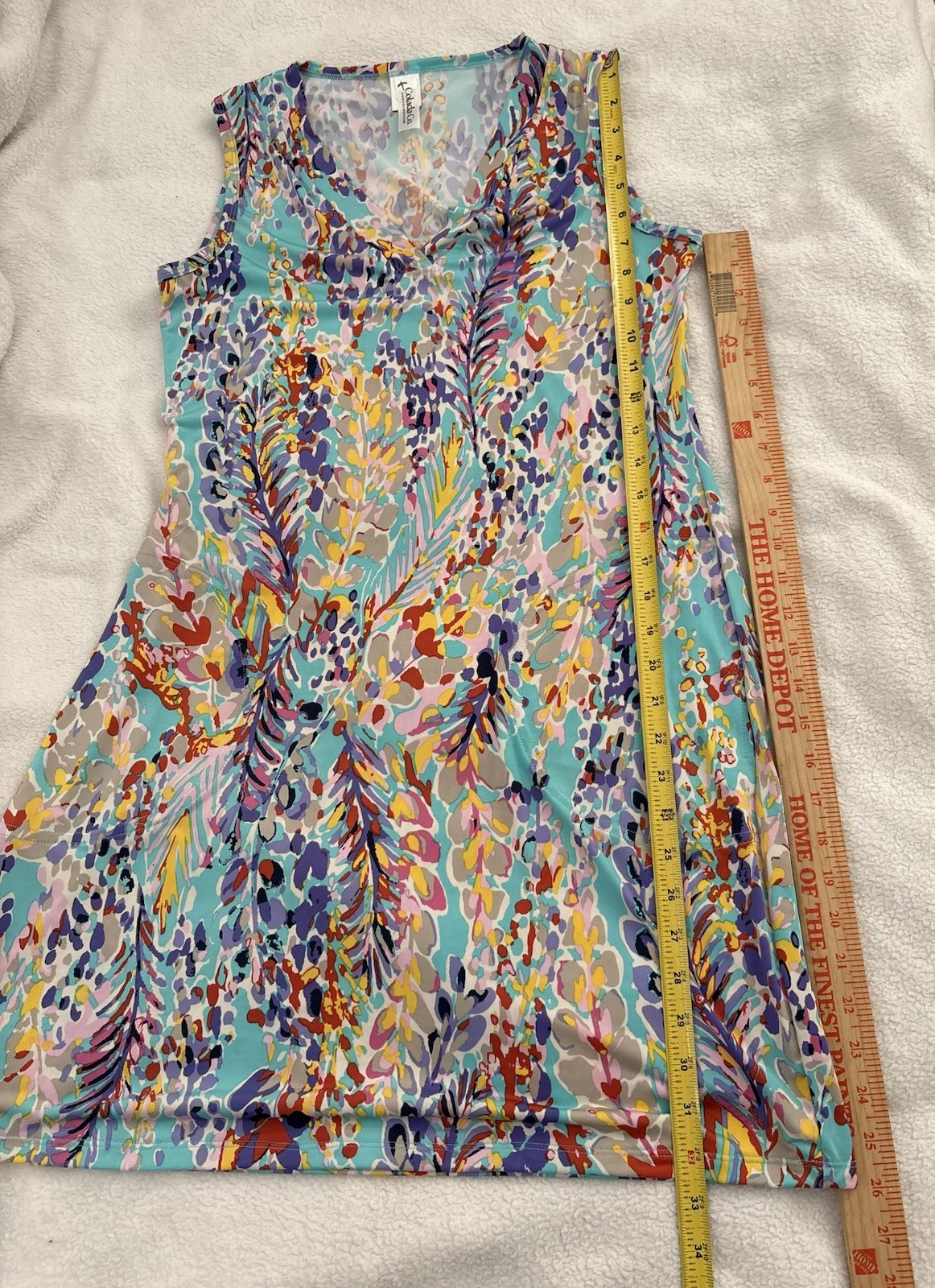 Flawless Women’s Stretchy Medium Colada Co. Spring Meadow Aqua Callie Dress II