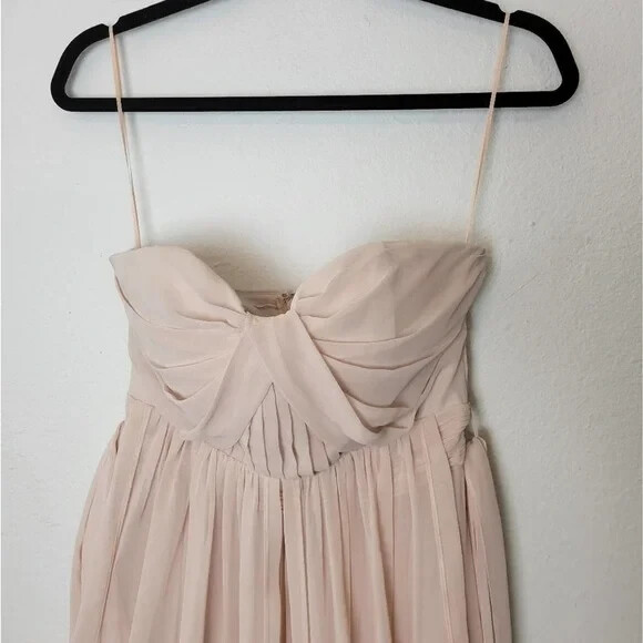 Birdy Grey Size Large Multi Style Strapless Tie Waist Gown Dusty Pink Blush
