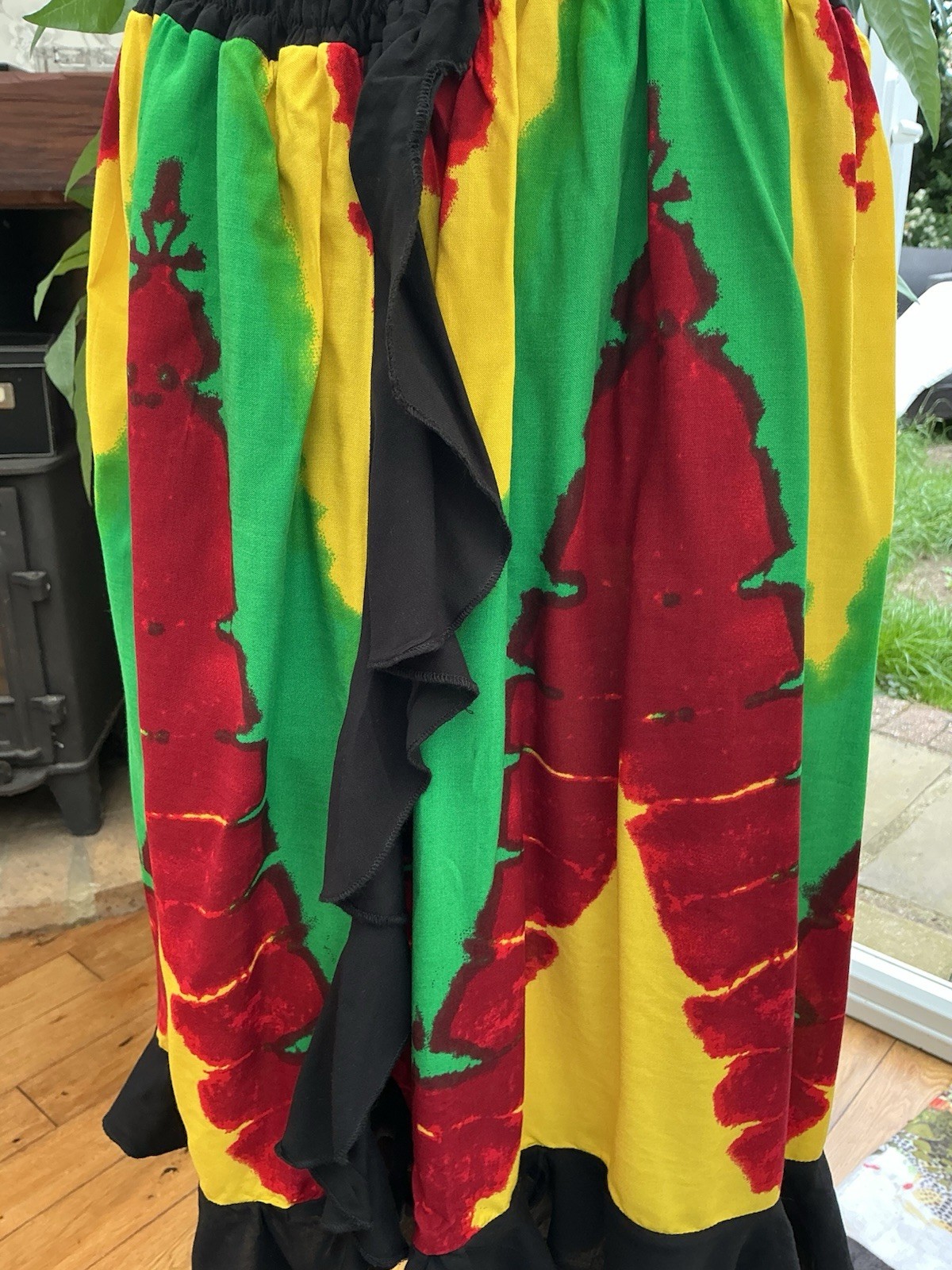 NEW ARRIVAL…JAMAICAN FLAG PRINT Maxi DRESS…12-14