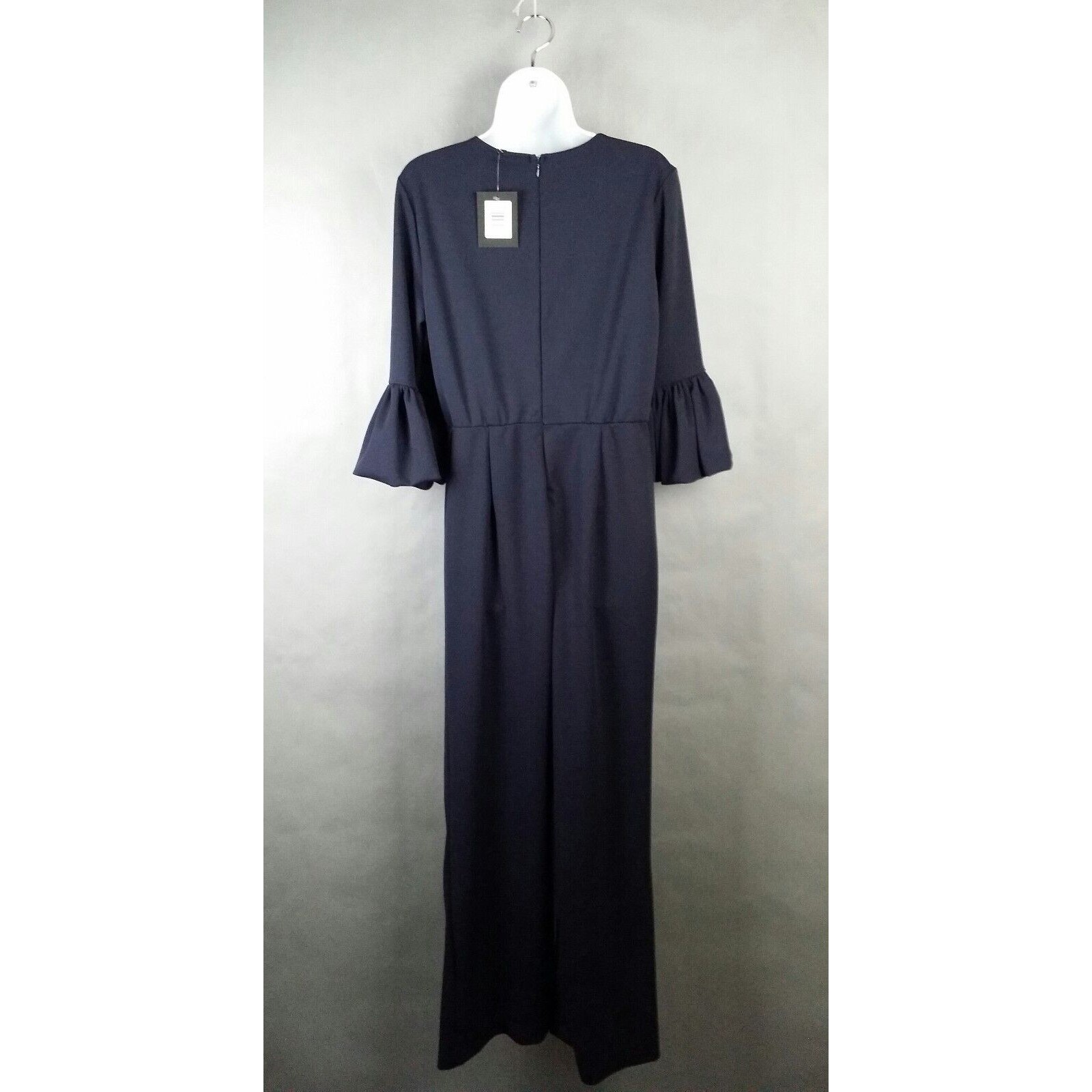 NWT NEW Marina Full Length Jumpsuit Size 8 – Navy Lined With Bell Sleeves