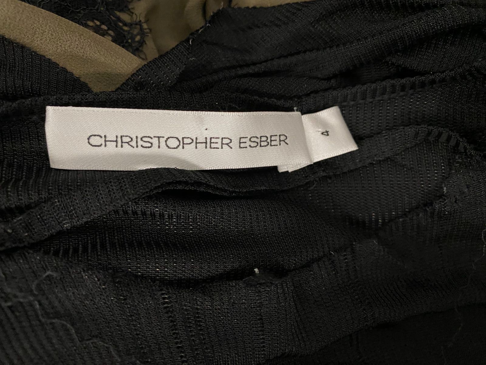 Christopher Esber Women’s Black Verve Twisted Tee Dress Size 4