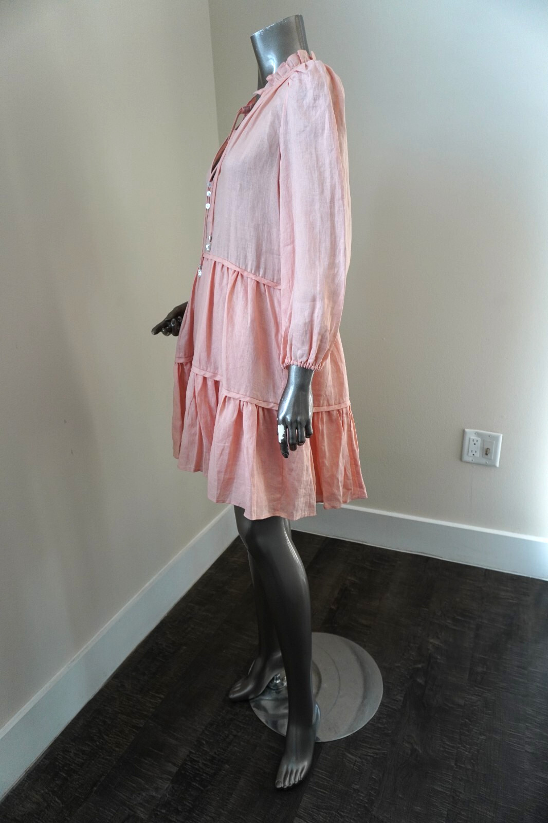 Veronica Beard Hawkin Linen Dress Pebble Light Coral Size 4 New Tag $448