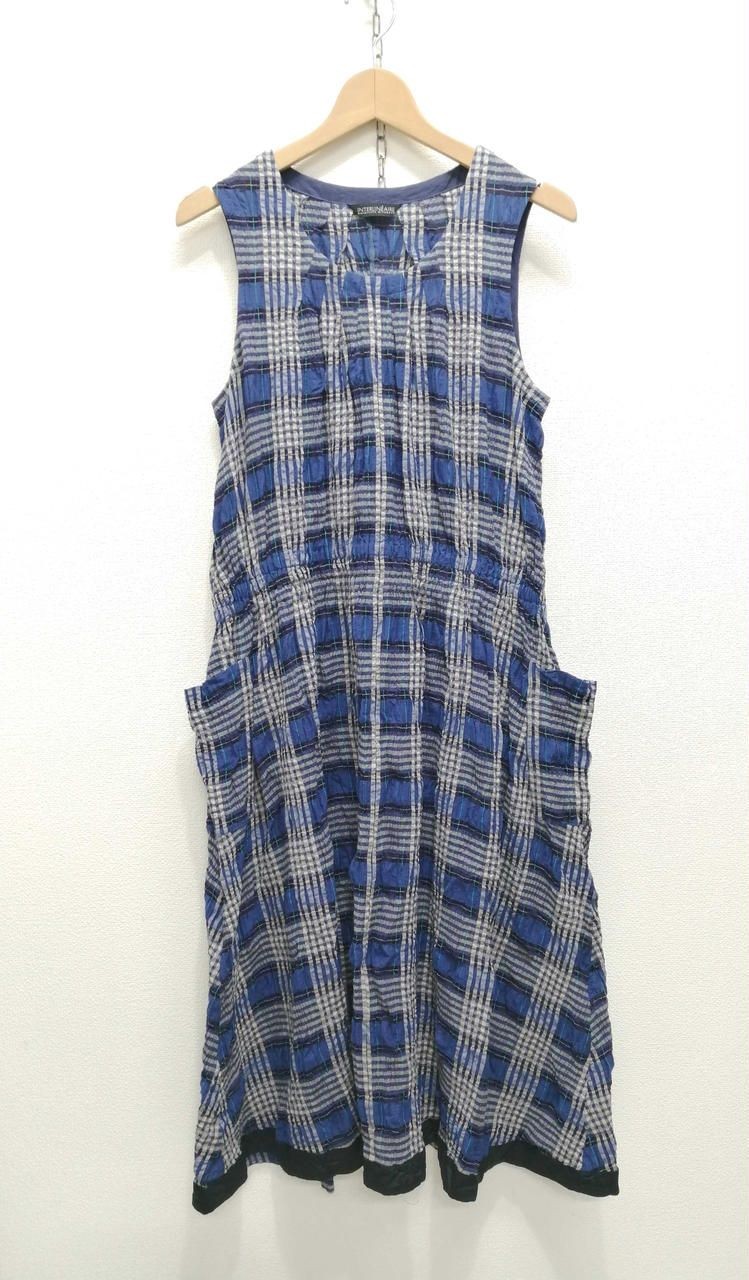 INDERLINEAIRE Sleeveless Dress Blu Check Used