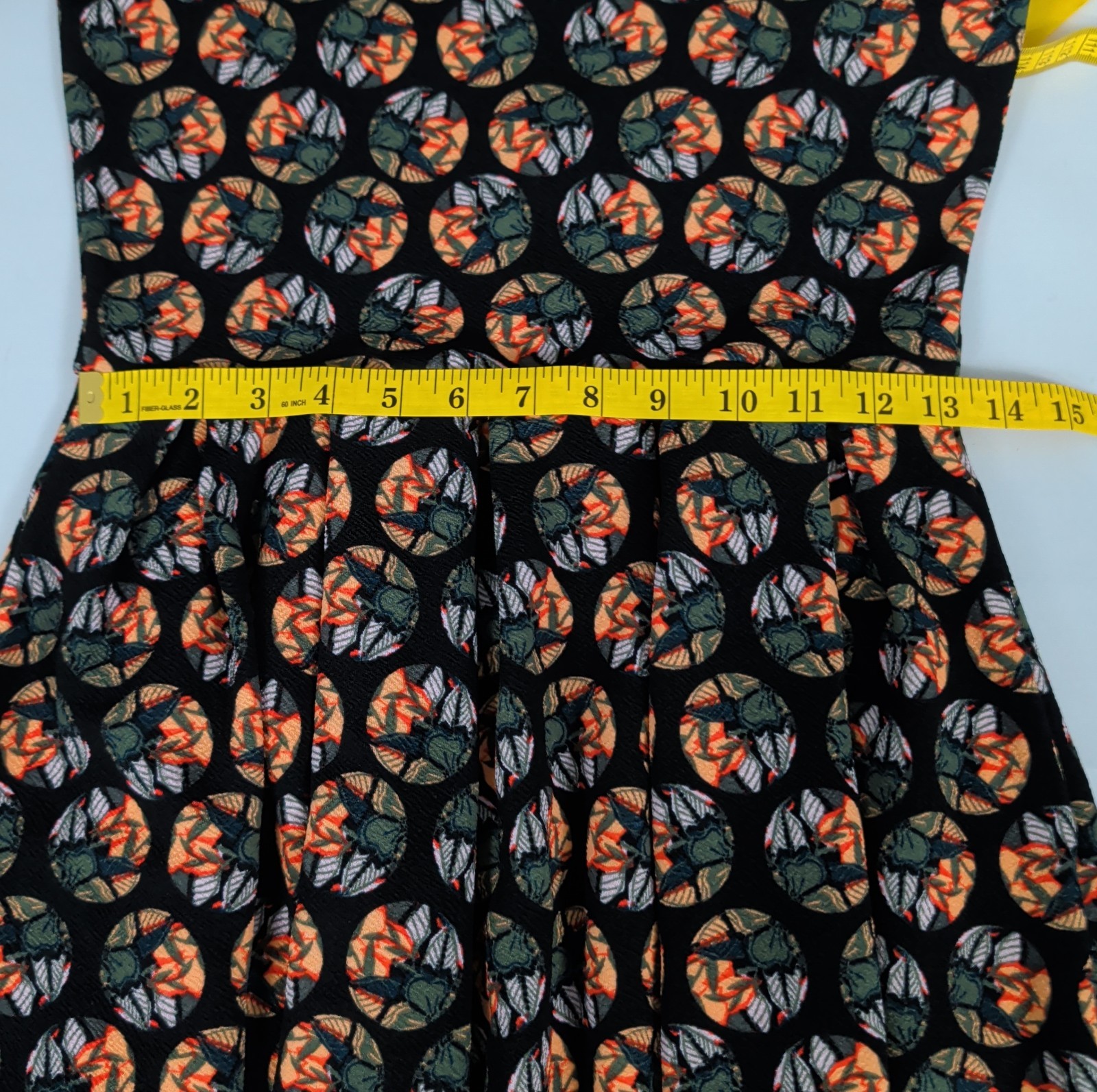 Lularoe Size S Geometric Amelia Dress Fit & Flare Stretch Pleated Pockets NWT!