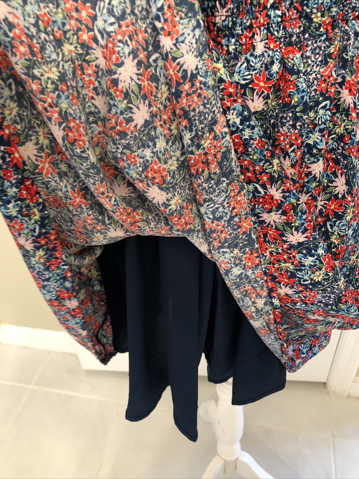 Gianni Bini Flower Midriff Dress Blue Red Pink Green Fit Flare Size M New