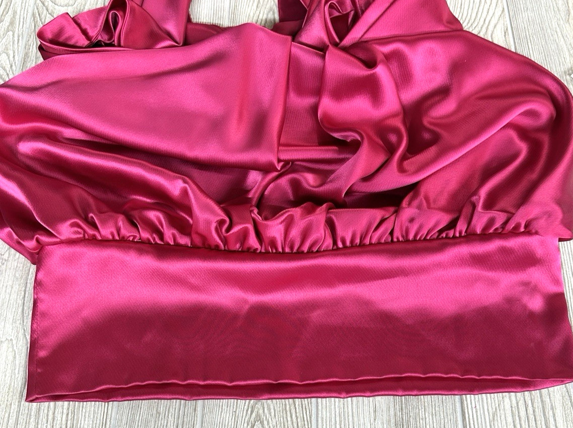 A.B.S Collection Allen Schwartz Bubble Dress Size 8 Satin Low Back Raspberry NWT