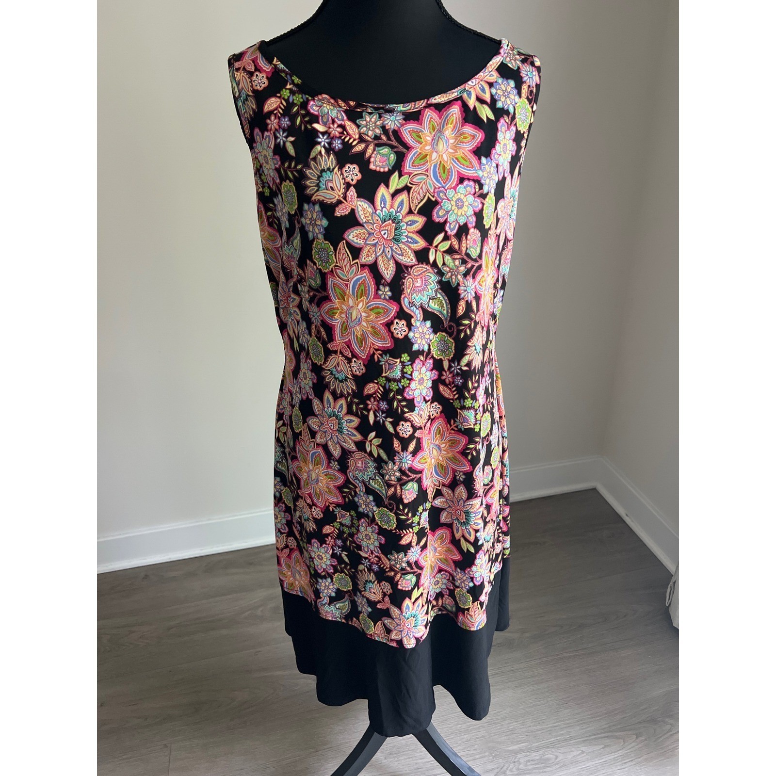 RN Studio Ronni Nicole Women’s XL Floral Paisley Sleeveless Sheath Dress Retro