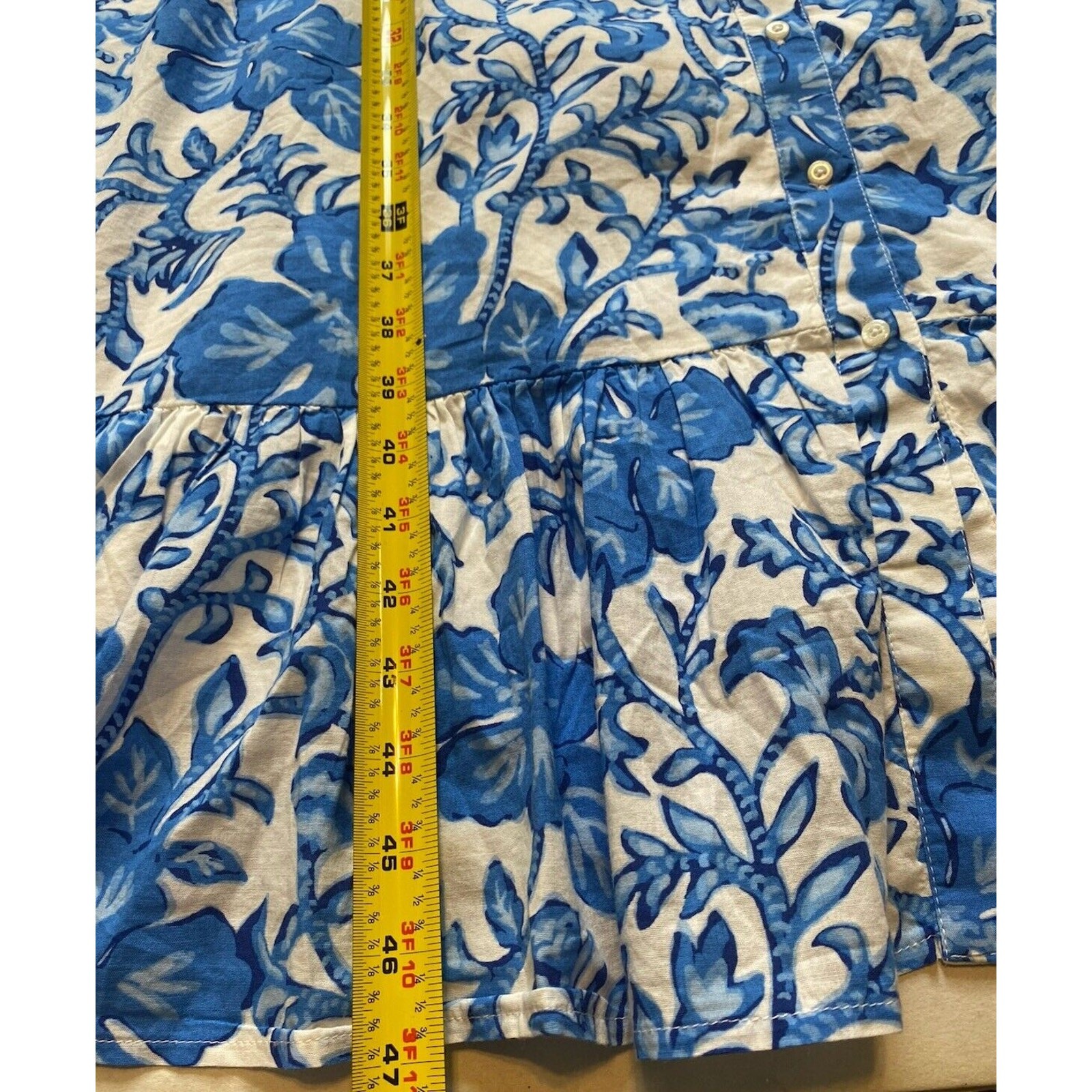 NEW Vineyard Vines Dress Womens XL Blue & White Floral Classic Trad Wife Midi