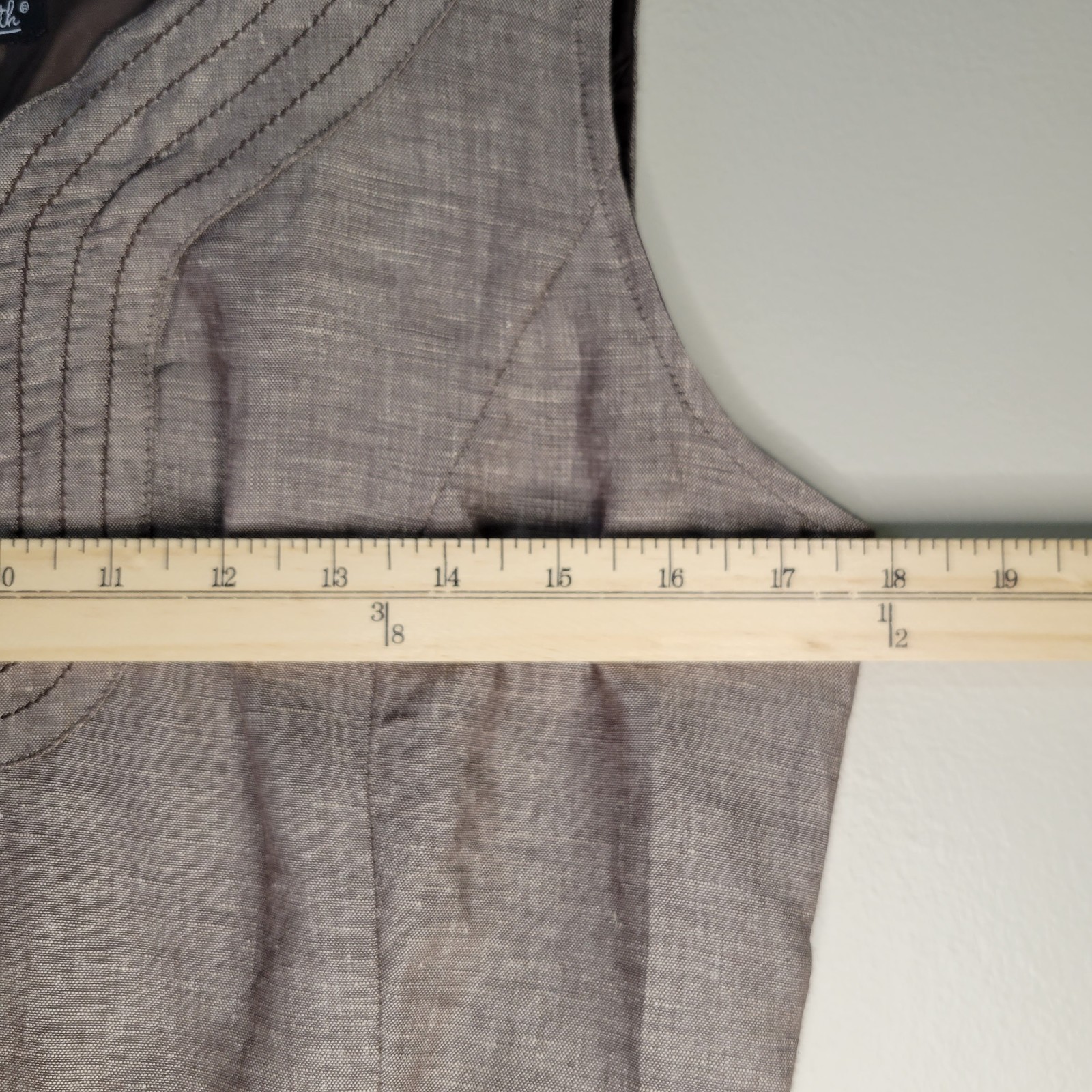 Willi Smith Sleeveless A-line Brown Dress Size 8 Women Business Linen Blend
