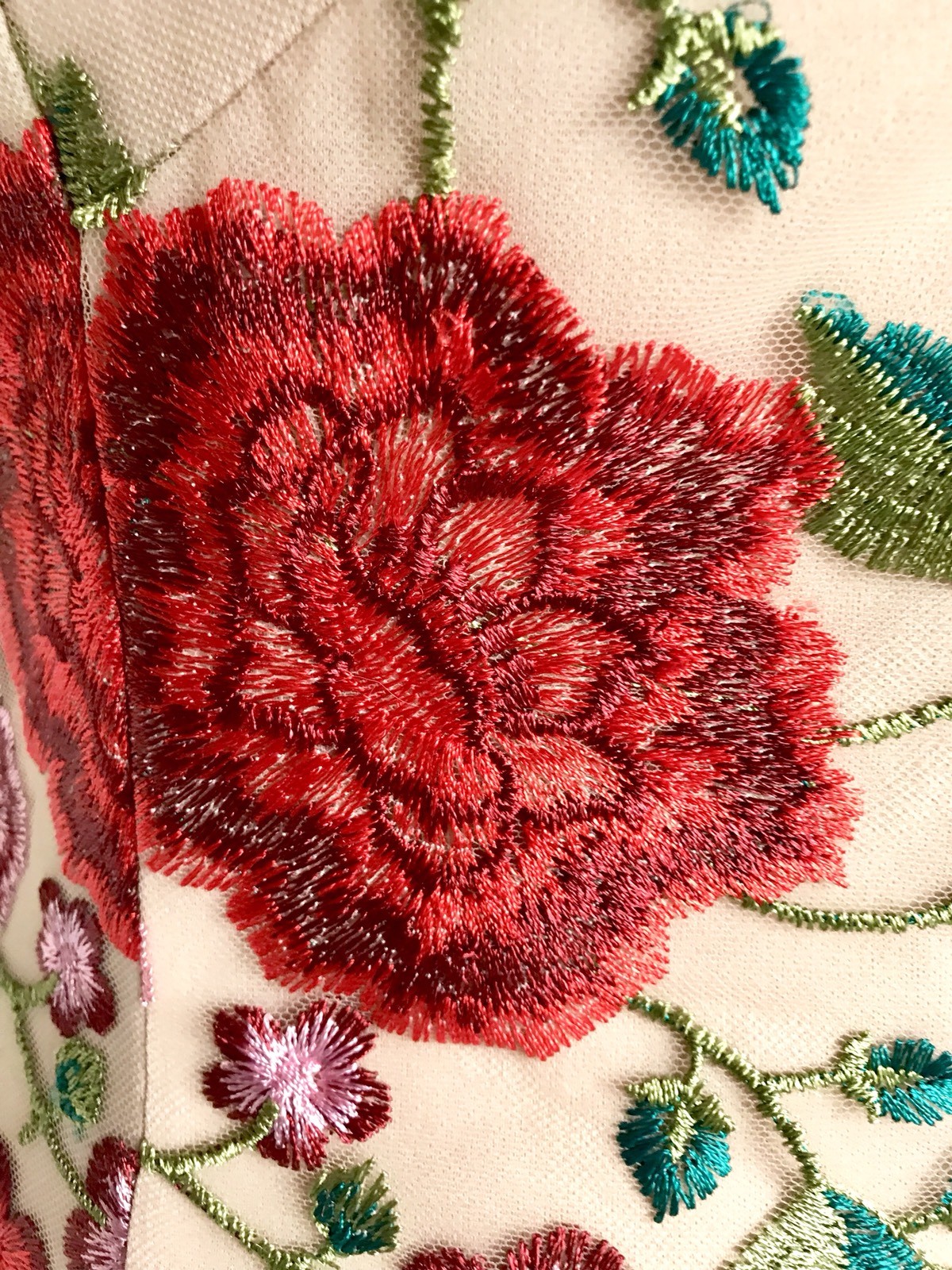 Carmen Marc Valvo Sz 6 Embroidered Floral Dress Retail $325 Price $148 NWT