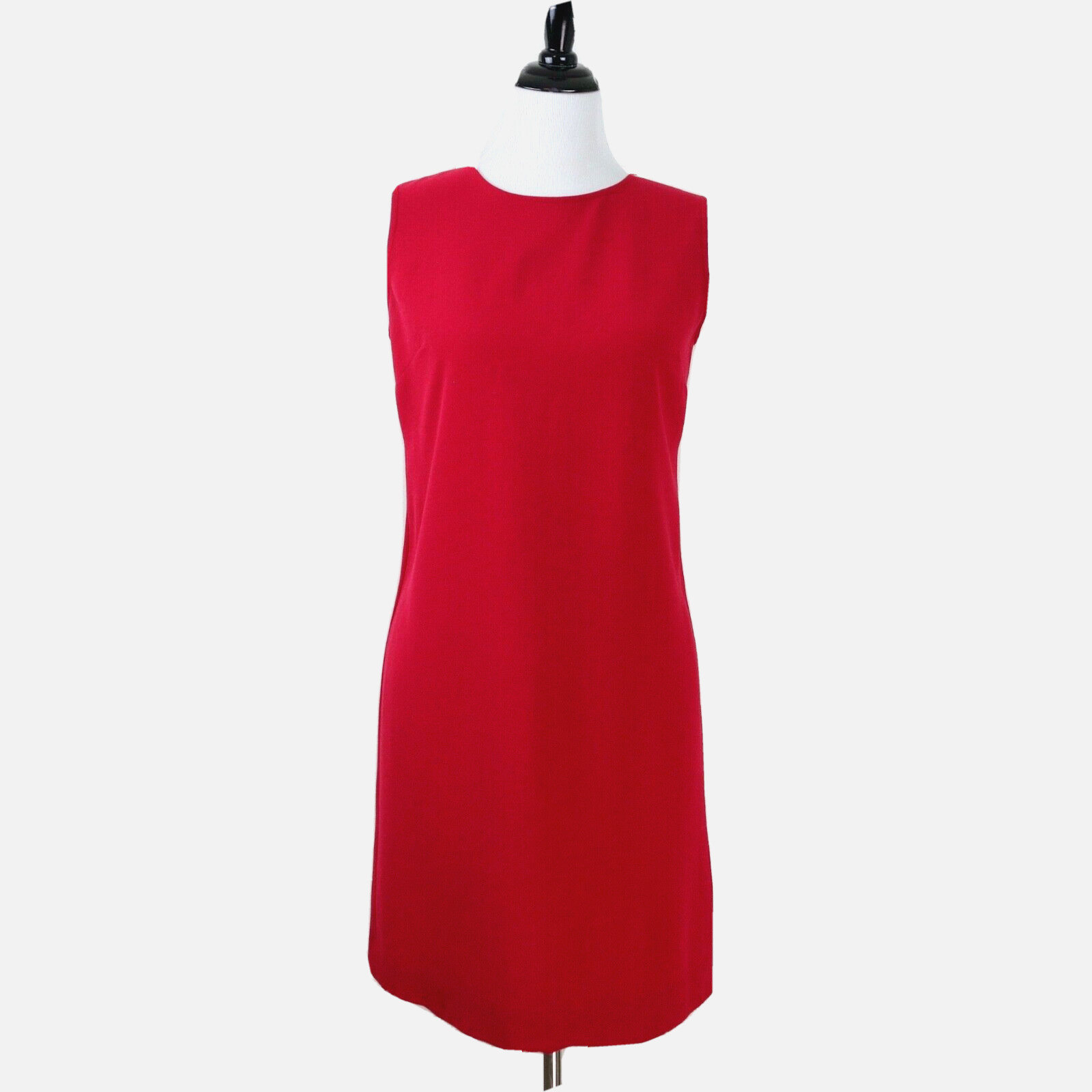 J Jill Size Petite 4 Stretch Crepe Shift Dress Knee Length Red