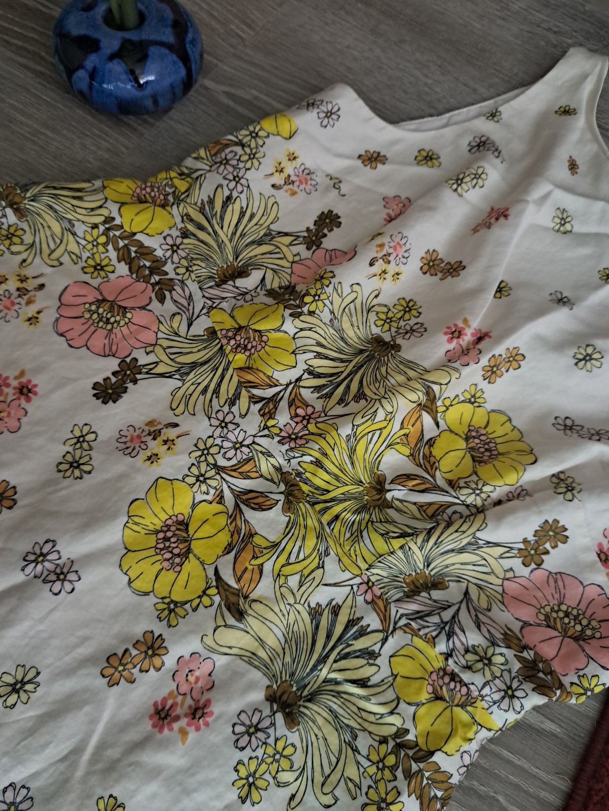 LOFT Outlet Petite Size 4P Pink and Yellow Floral A-Line Dress