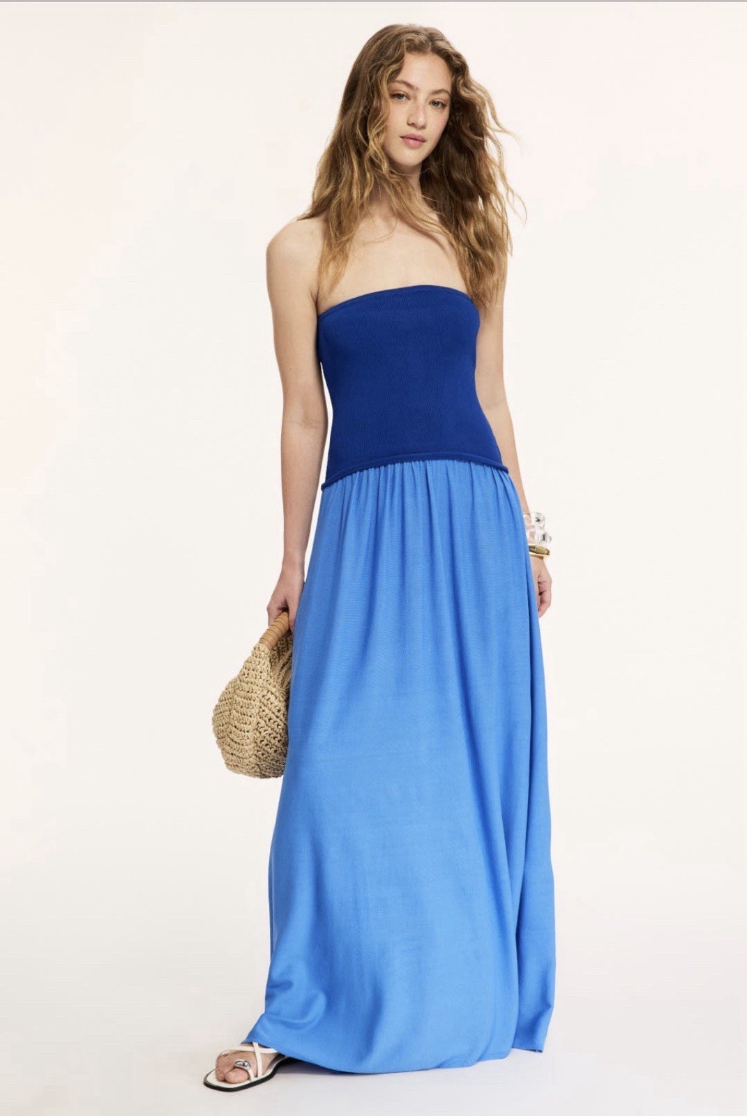 Solid & Striped Blue Strapless Soglio Dress Size S (US 4) Sku 3