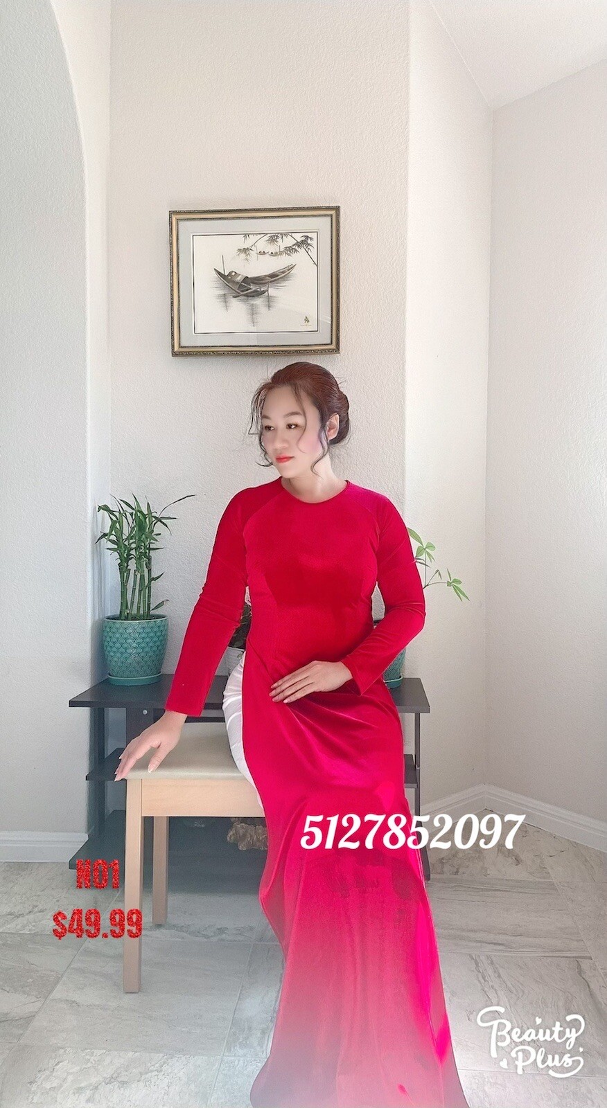 Ao Dai Vietnamese with Pants. Size M L XL 2XL 3XL