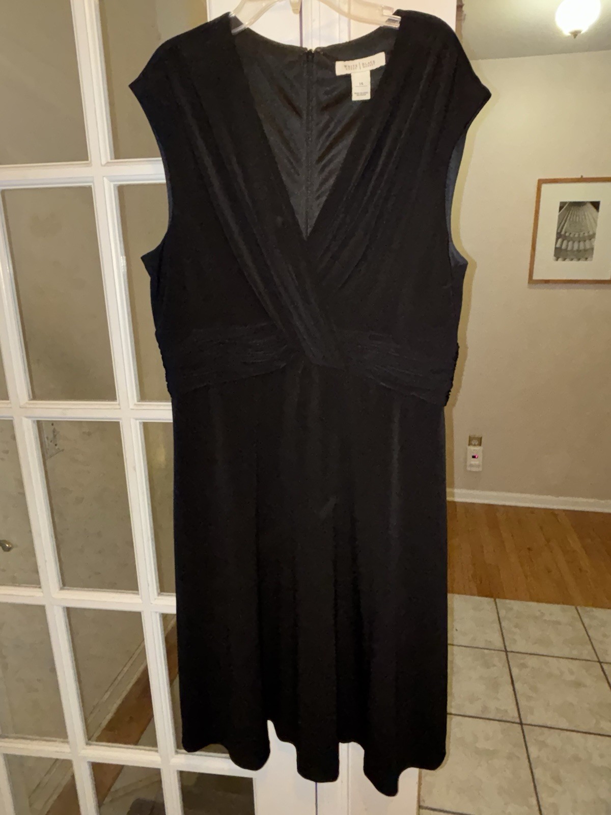 White House Black Market Dress Womens Size 14 Cross Over V-Neck