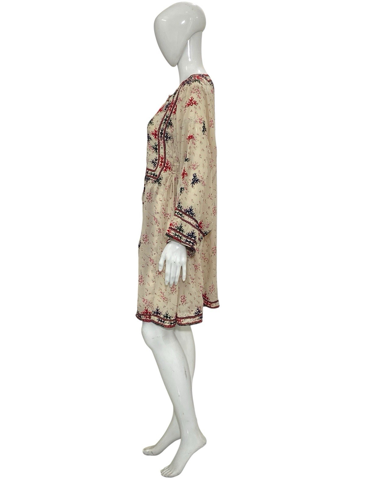 Isabel Marant Etoile Inesia Embroidered Kaftan Style Women Mini Short Dress S 36