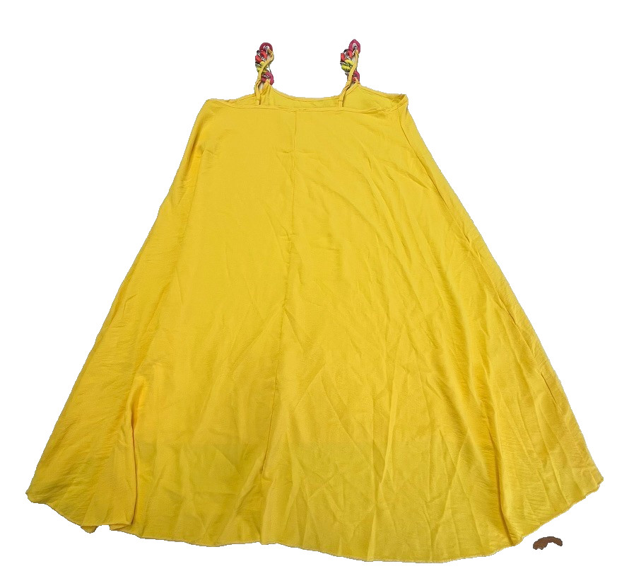Yellow Sleeveless Chain Strap A-Line Midi Sundress Women’s Size 1X-Large NEW