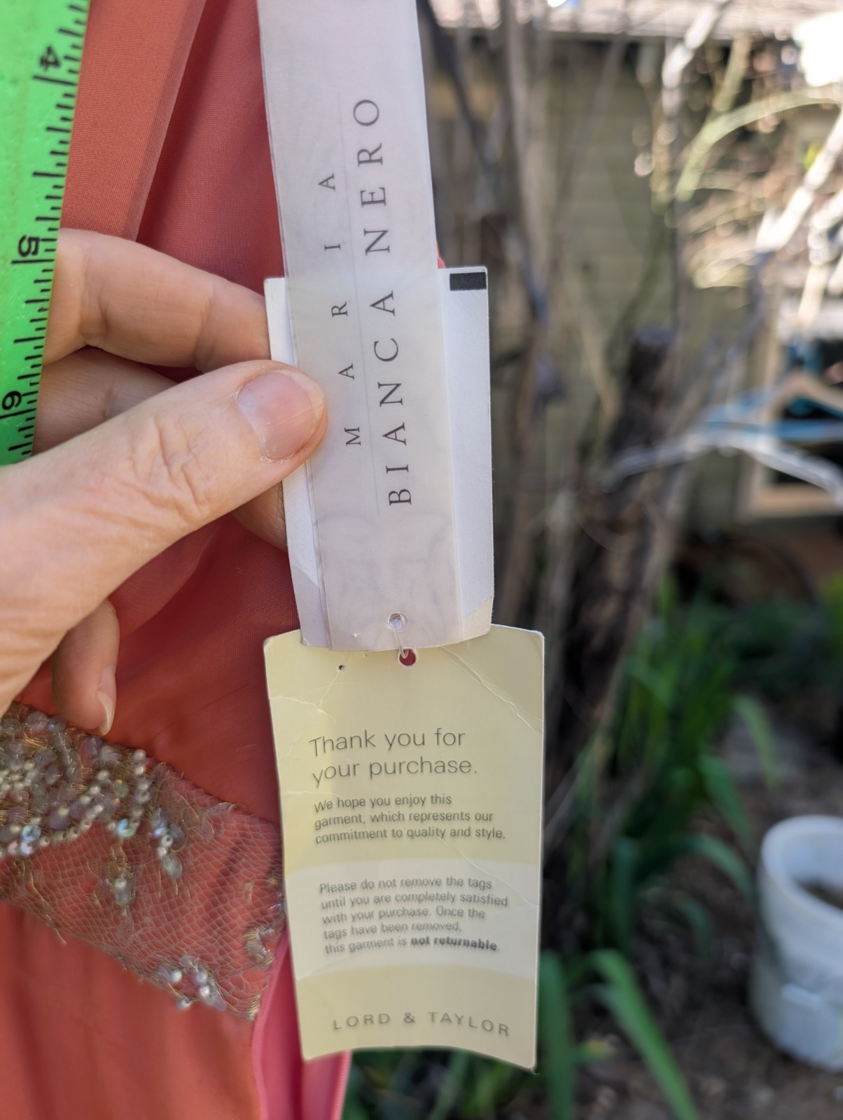 Maria Bianca Nero long Dress Sz S peach orange new with tags