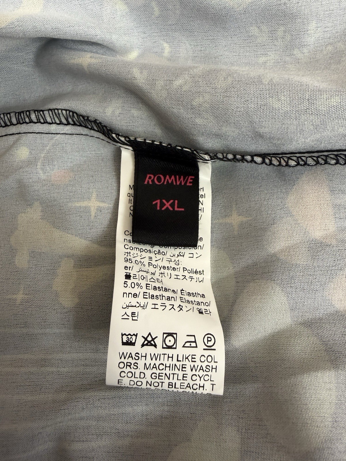 Romwe Black Whimsigoth Print Sleeveless Tiered Peasant Dress Size 1XL