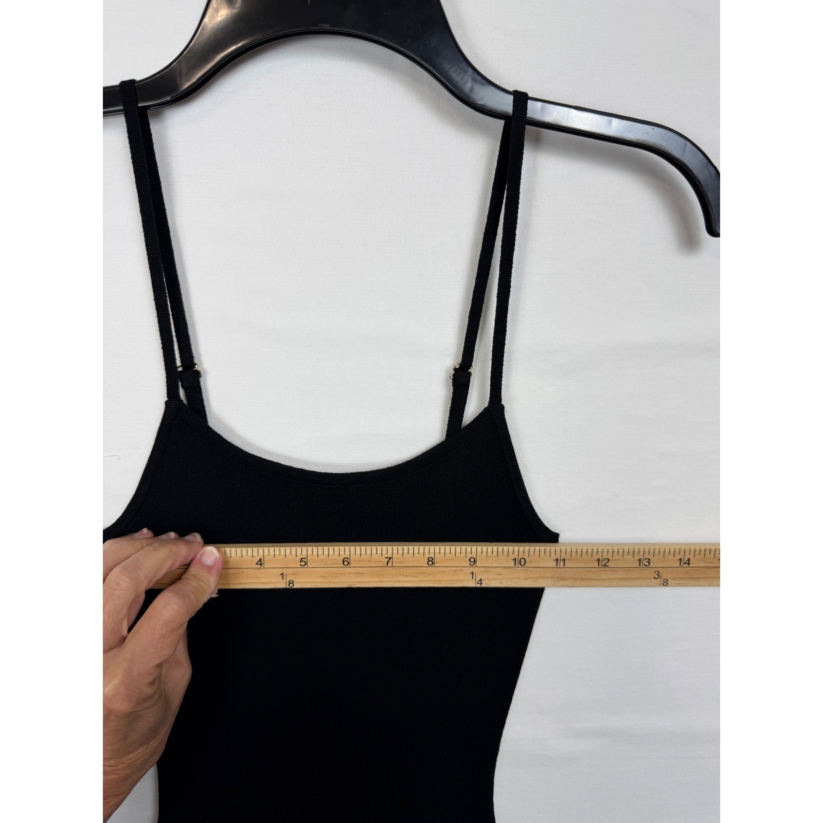 NWT Hera Collection Ribbed Knit Midi Dress Women Size S Black Side Slit Bodycon