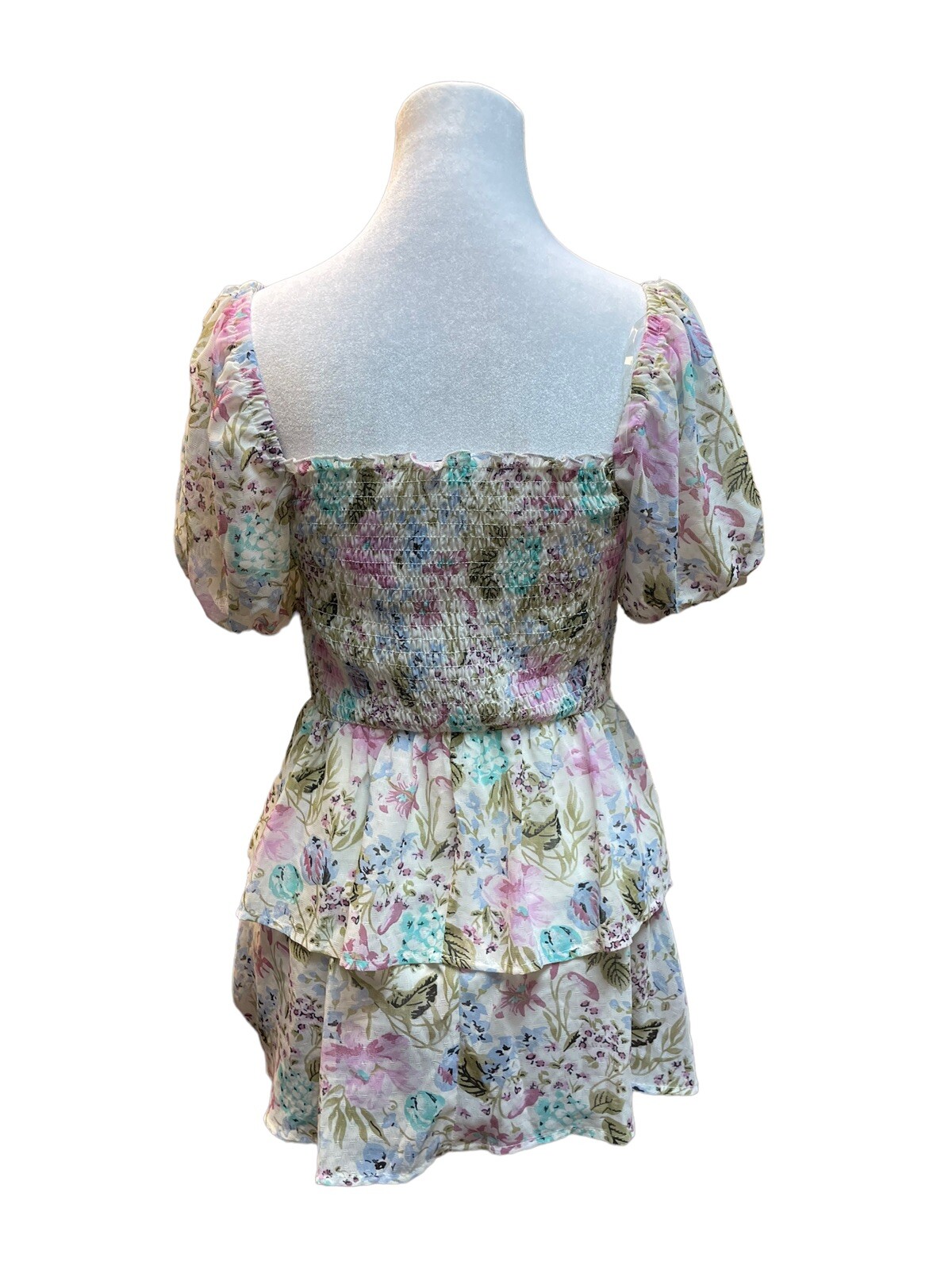 Speechless Ivory Lavender Floral Mini Dress Size M