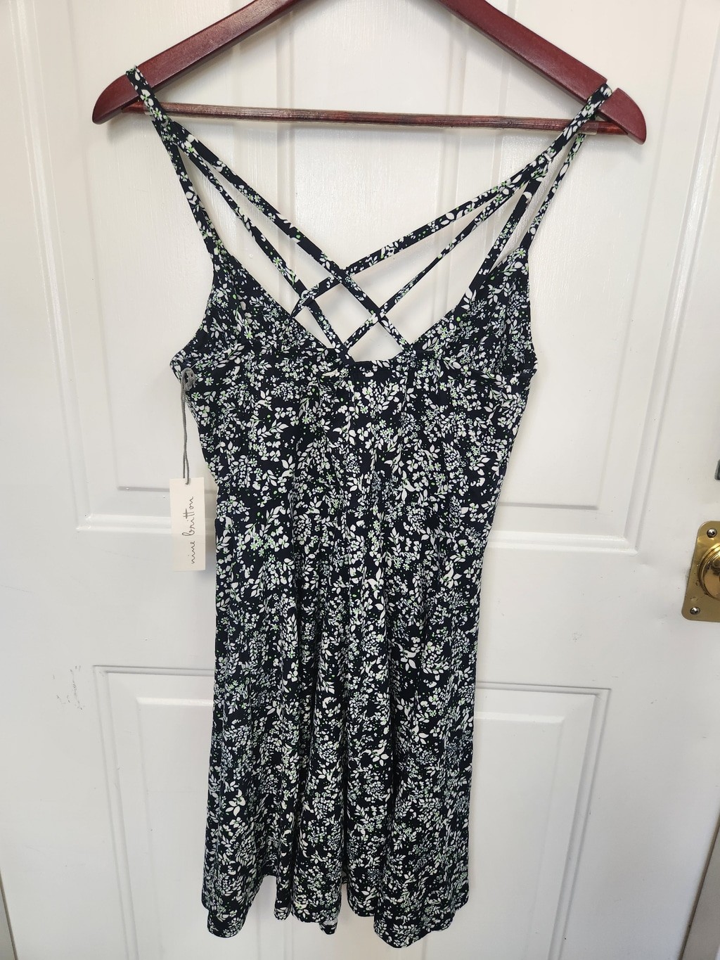 Nine Britton Mini Dress Size M Black White Floral