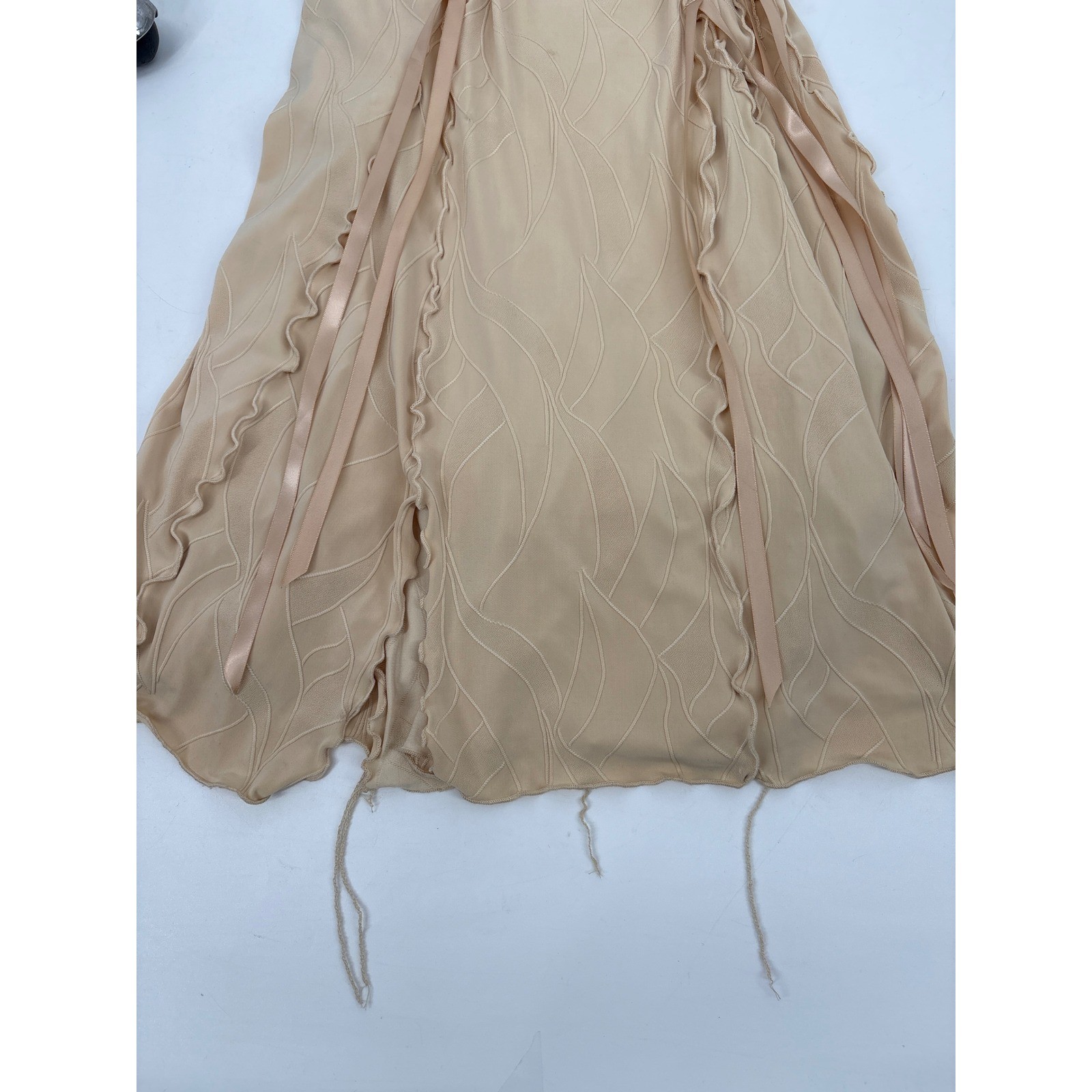 Vintage Linda Lundstrom 2-Piece Stretch Maxi Dress/Jacket Set Textured Beige 16