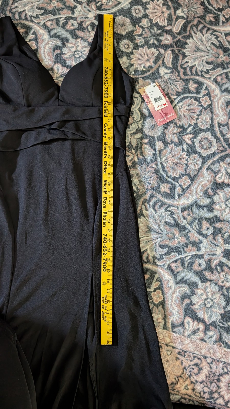 NWT Emerald Sundae Black XL sleeveless slim fit long dress with front slit