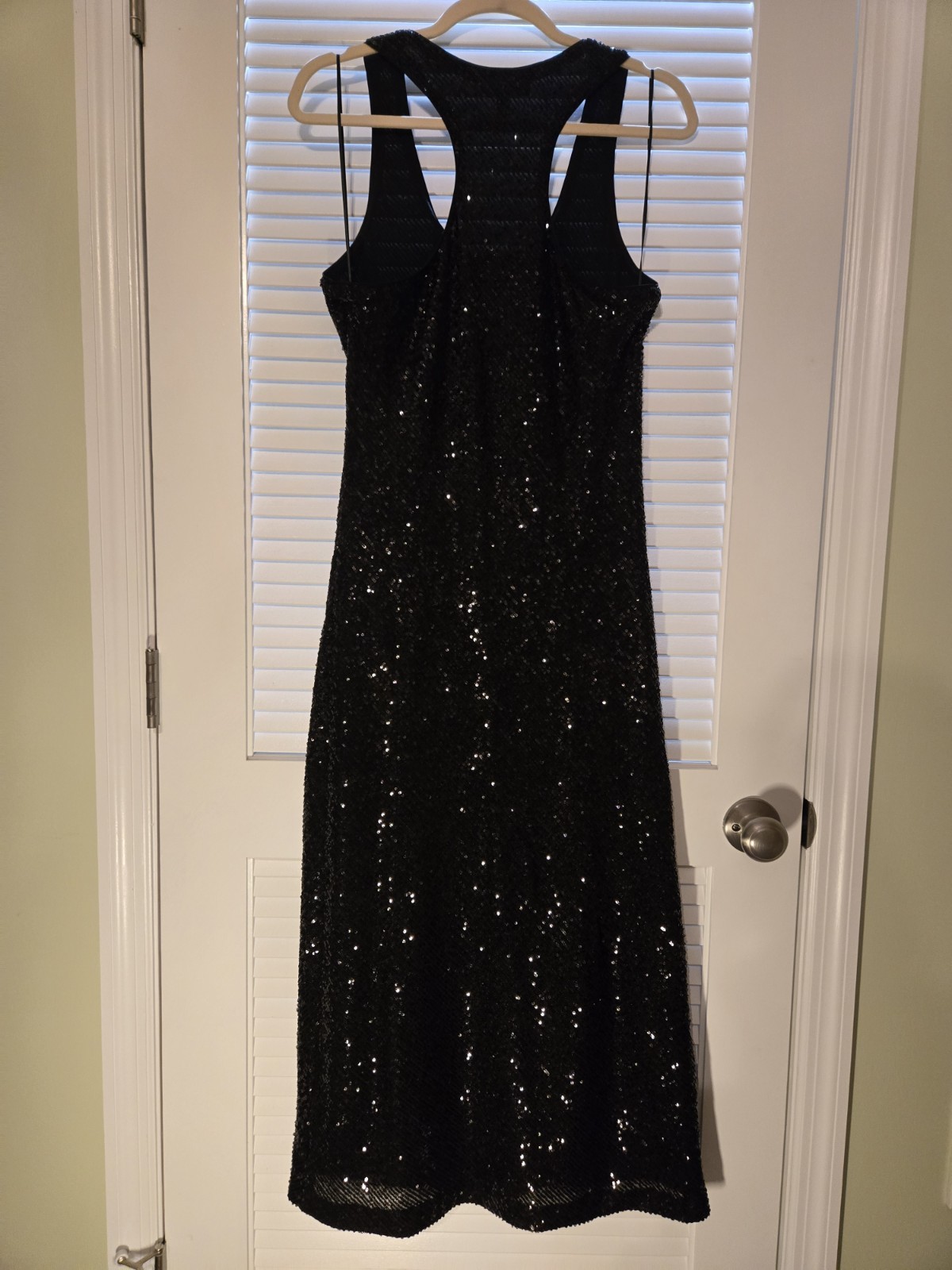 Banana Republic S Tall Black Sequence Sequin Tank Dress Fitted Silouette