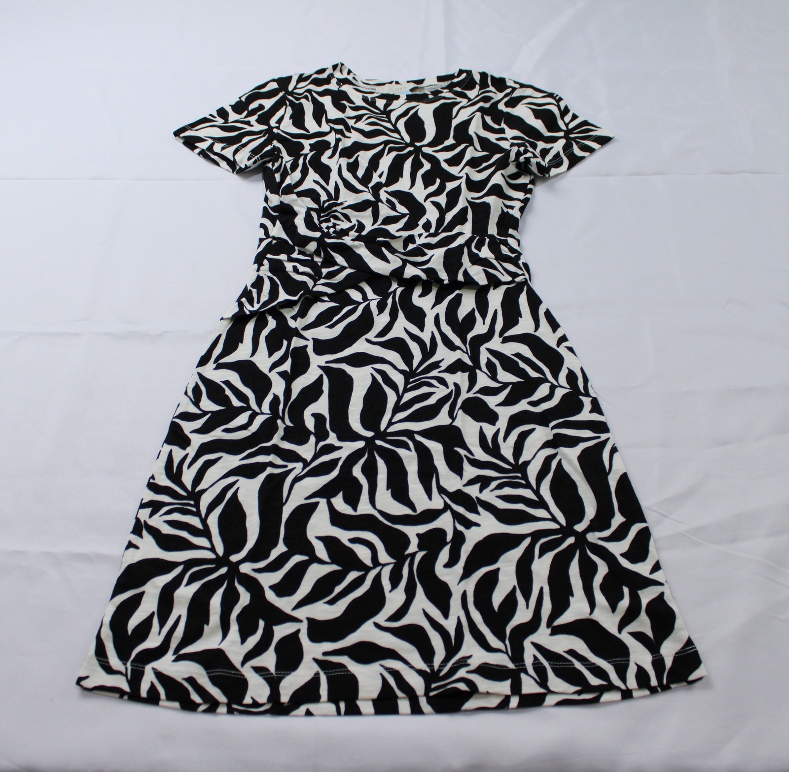 LOFT Women’s Petite Fern Draped Mini Tee Dress AP2 White Opal Size: XSP NWT