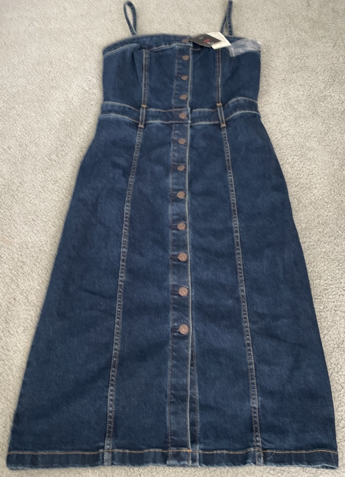 Levi’s Knee Length Slim Fit Bustier Denim Dress Skirt Corset Blue Sz. Small