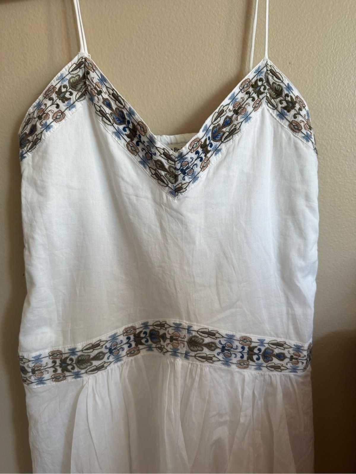 Abercrombie & Fitch White Embroidered Skort Dress V-Neck Spaghetti Strap XS NWT