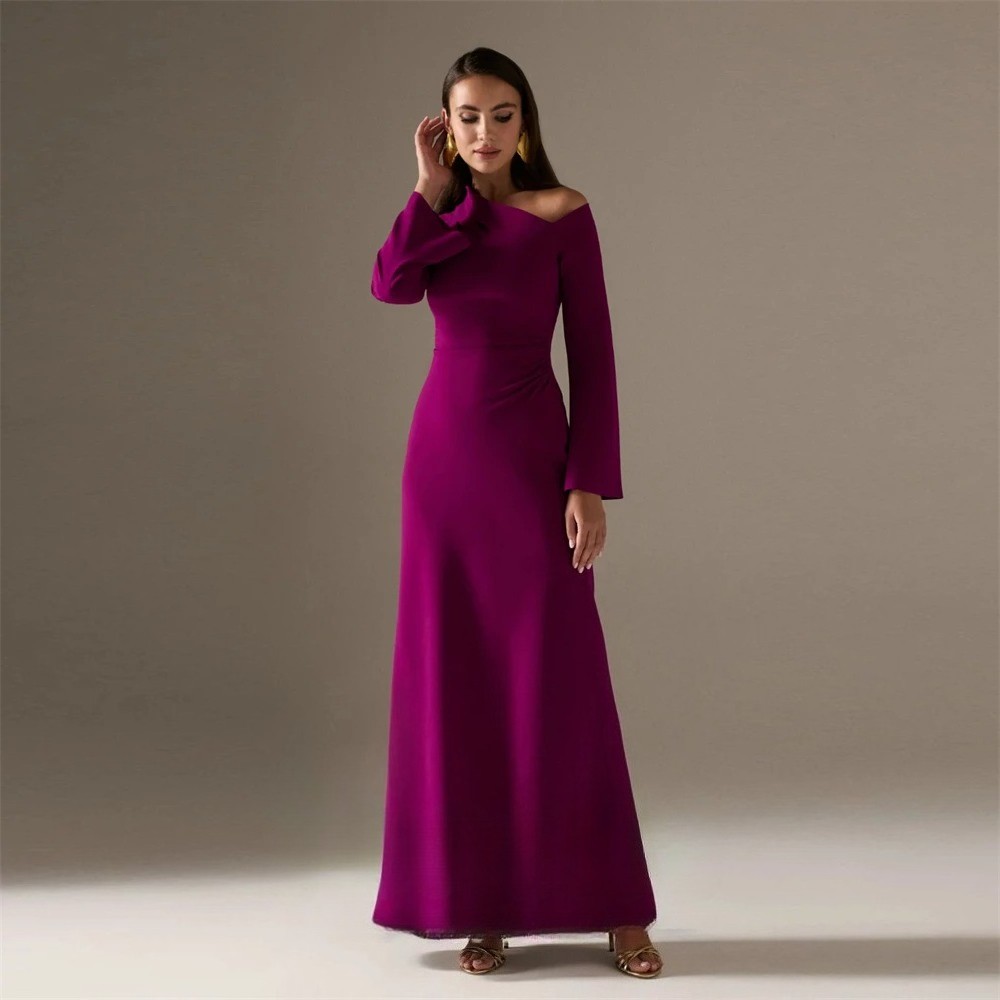 Off Shoulder Dubai Long Sleeved Mermaid Evening Gown Special Occasion Ball Dress