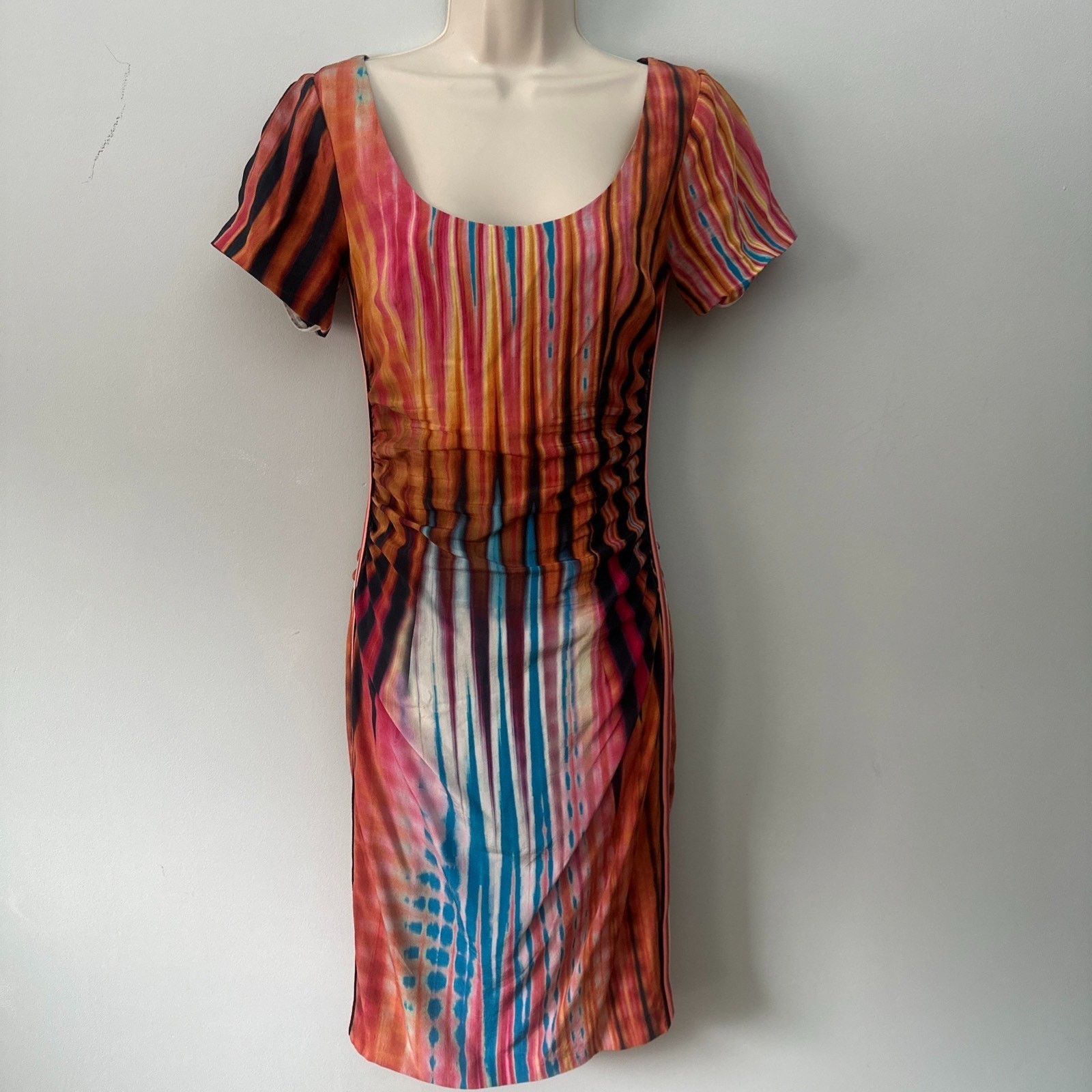 Tracy Reese Dress Womens 4 Colorful Mini Sheath Artsy Eclectic Bohemian Chic