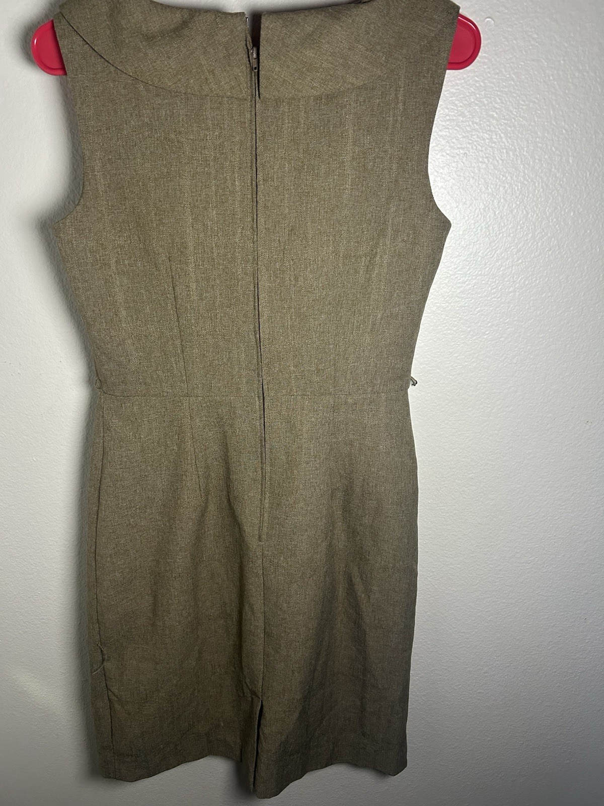 Karin Stevens Brown Solid Sheath Dress Women’s 6 Regular Sleeveless Lined Zip
