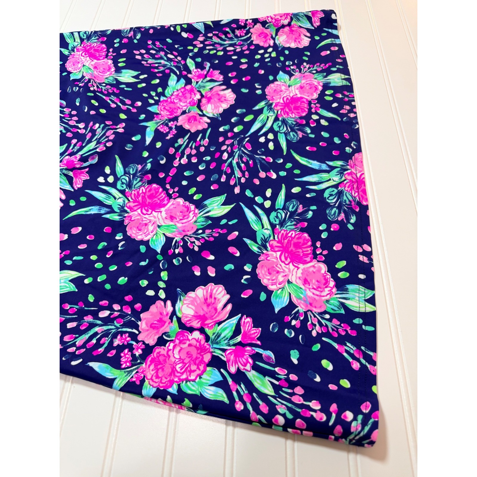 Aryeh Womens Navy Blue Pink Floral Halter Neck A-Line Dress Size Large