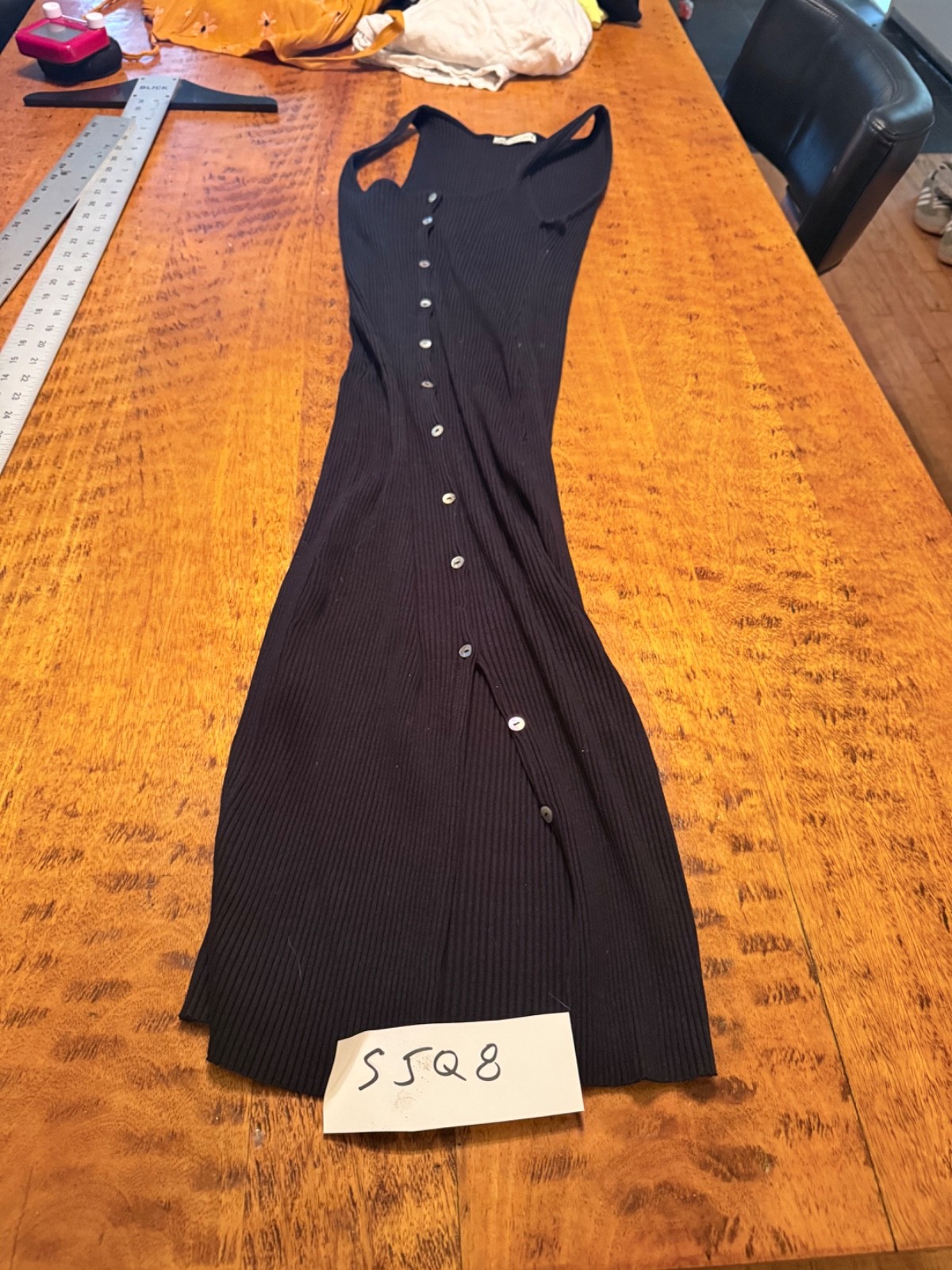 Zara Minimalist 90s Sleeveless Button Back Gallery Chic Midi Dress SZ M SJQ8